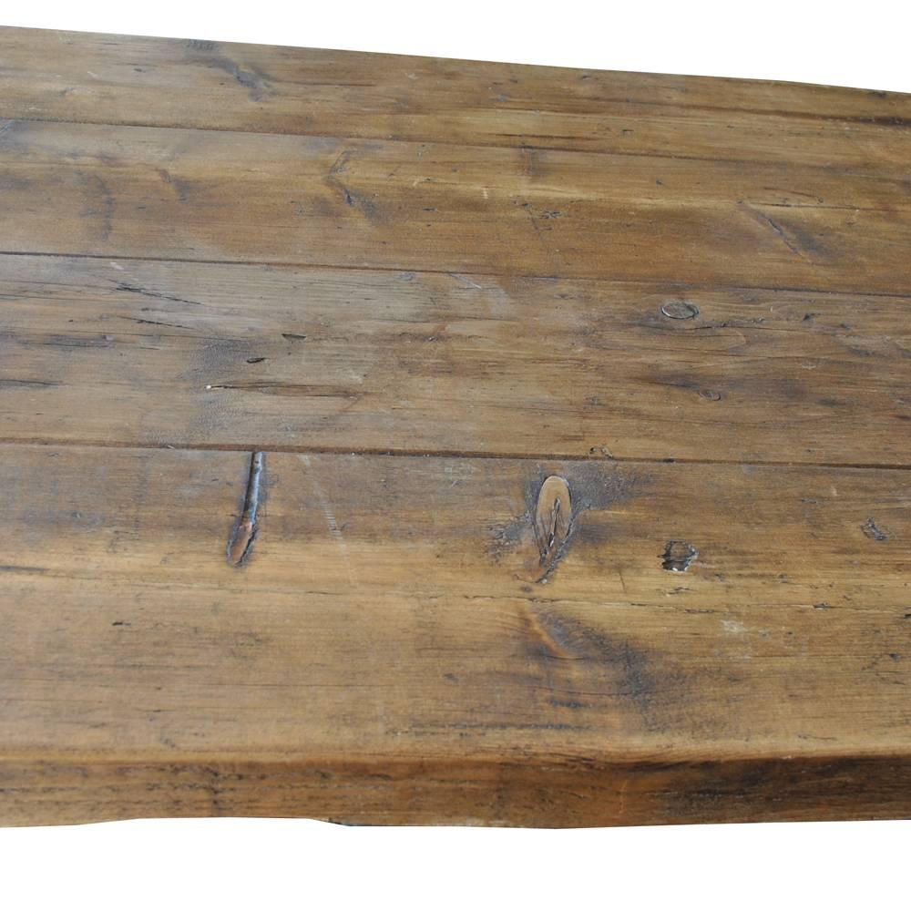 Vintage Industrial Iron Wood Adjustable Height Desk Table 1