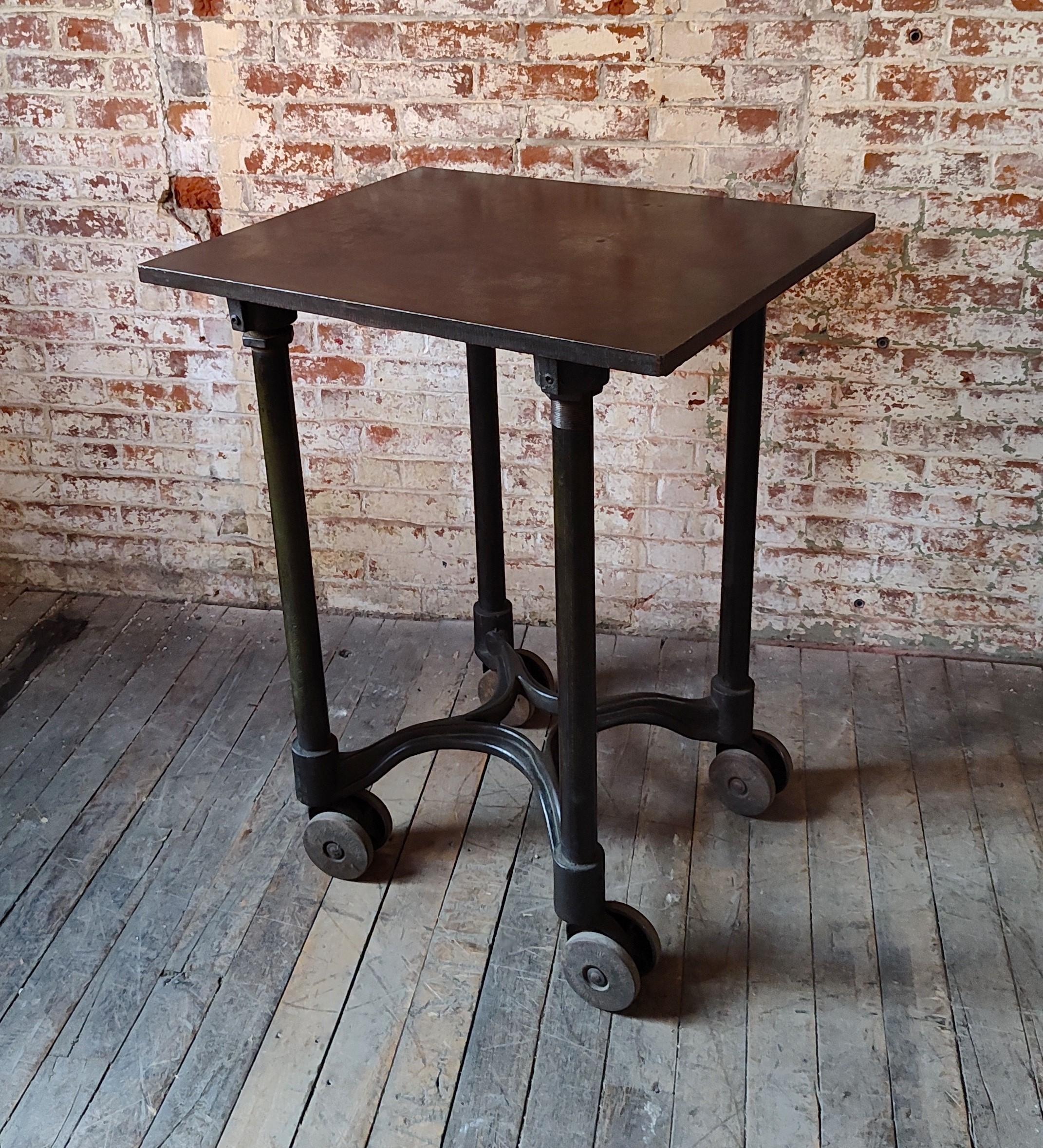 Cast Vintage Industrial Island / Bar Rolling Table