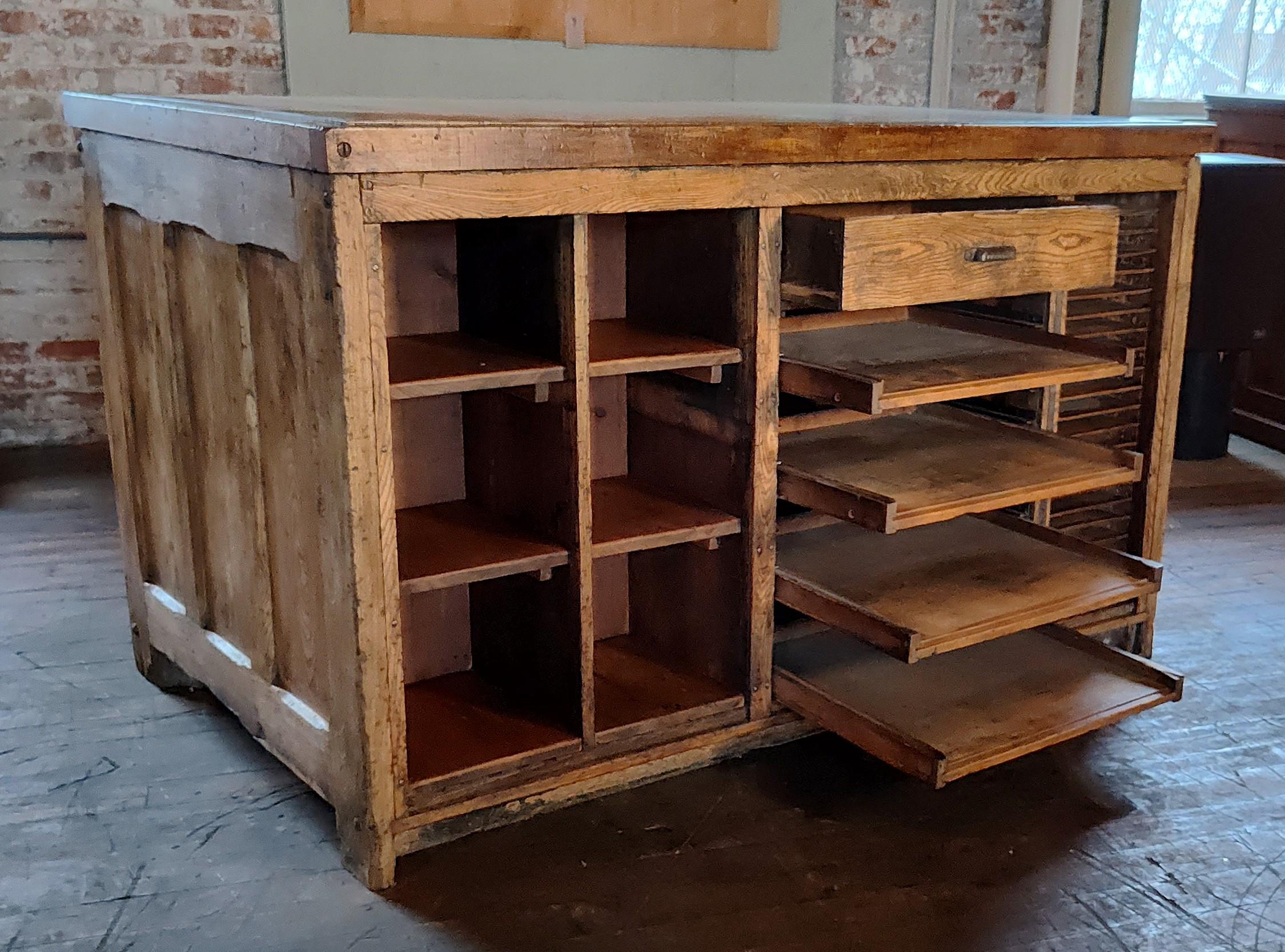 20th Century Vintage Industrial Island / Display Cabinet