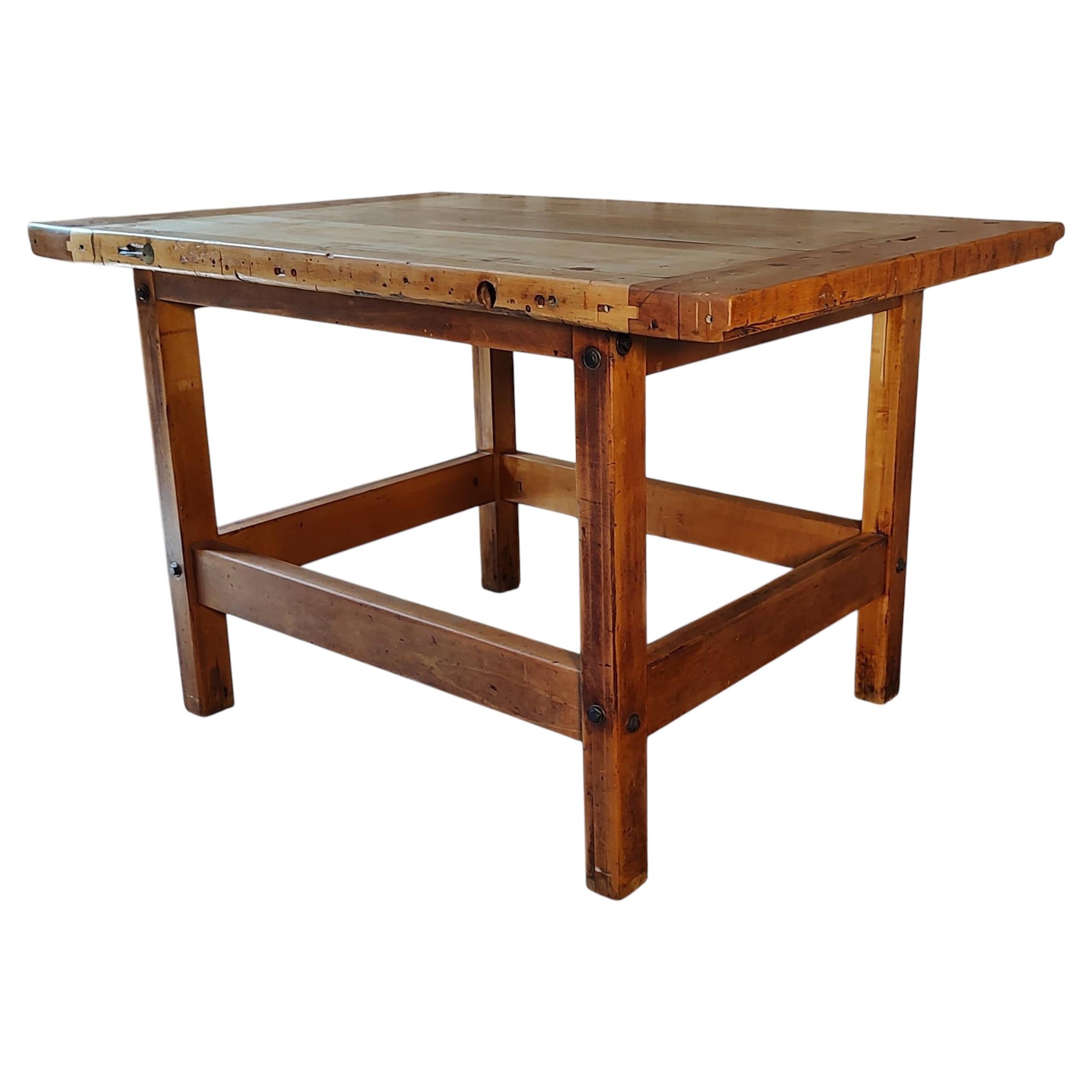 Vintage Industrial Island Workbench