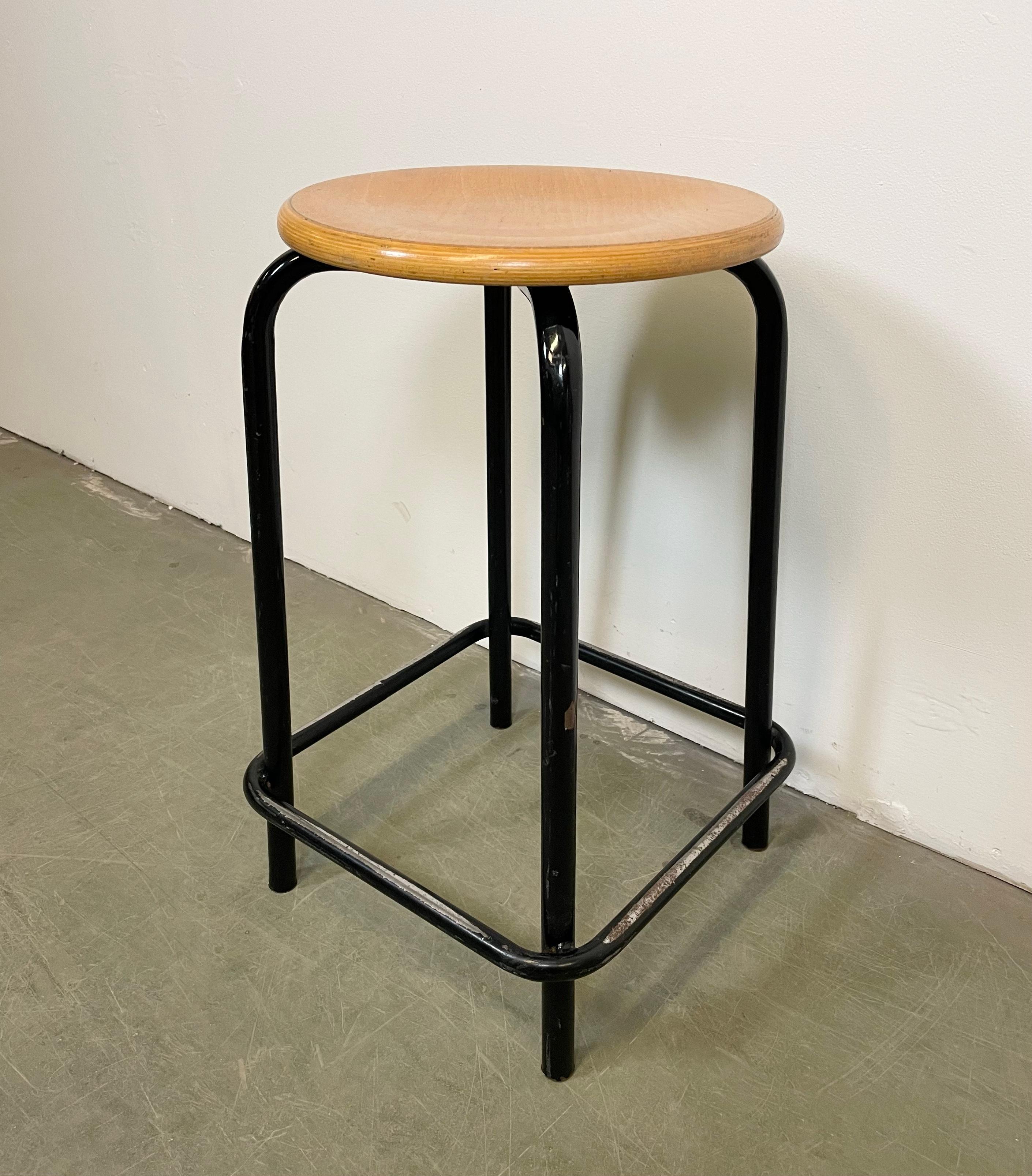Late 20th Century Vintage Industrial Italian Stool, 1970s For Sale