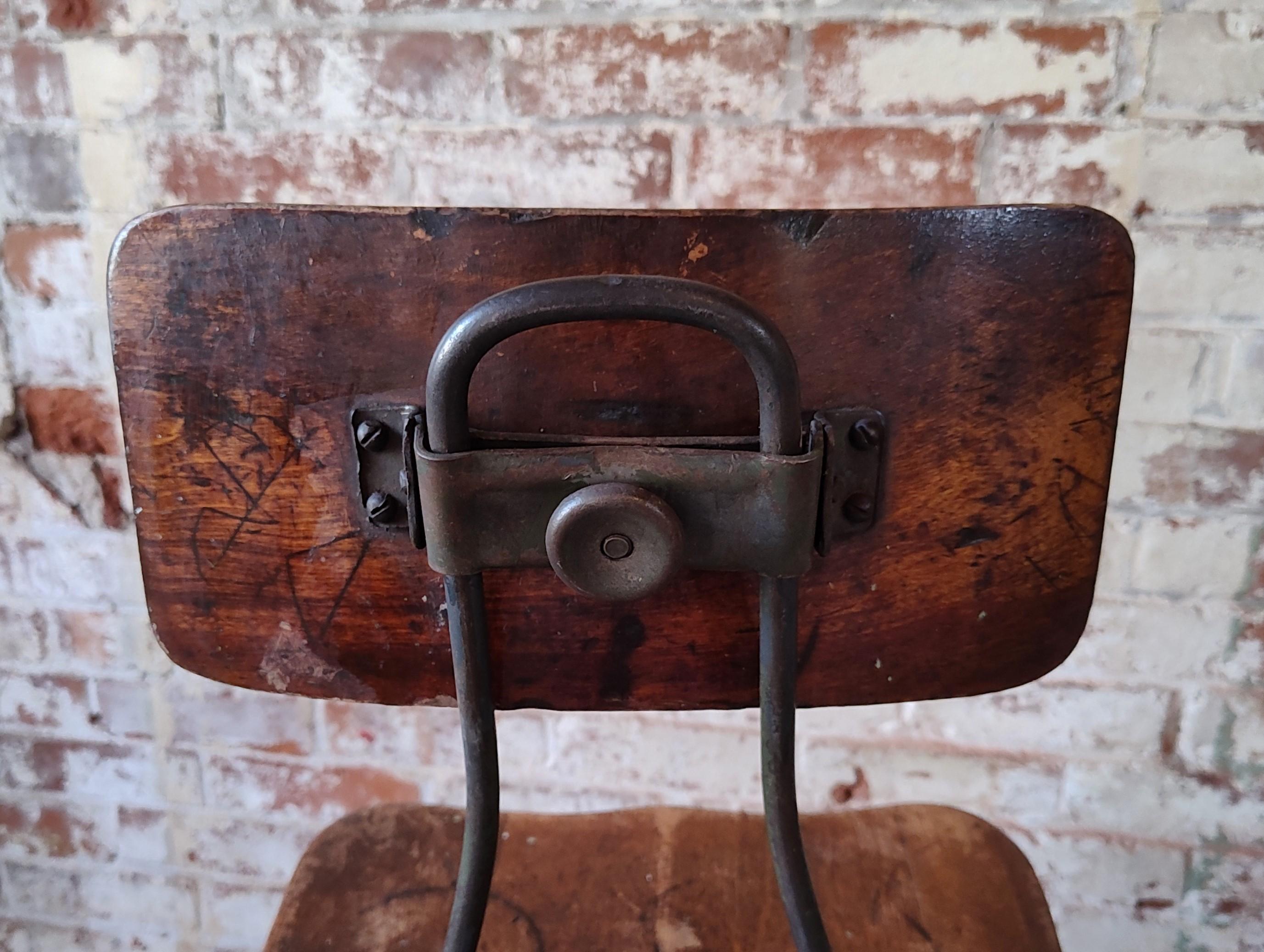 Vintage Industrial Koenig Stool For Sale 3