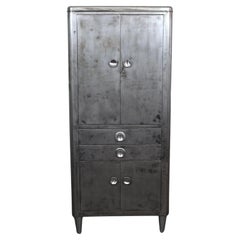 Vintage Industrial Lighted Medical Cabinet by Hamilton