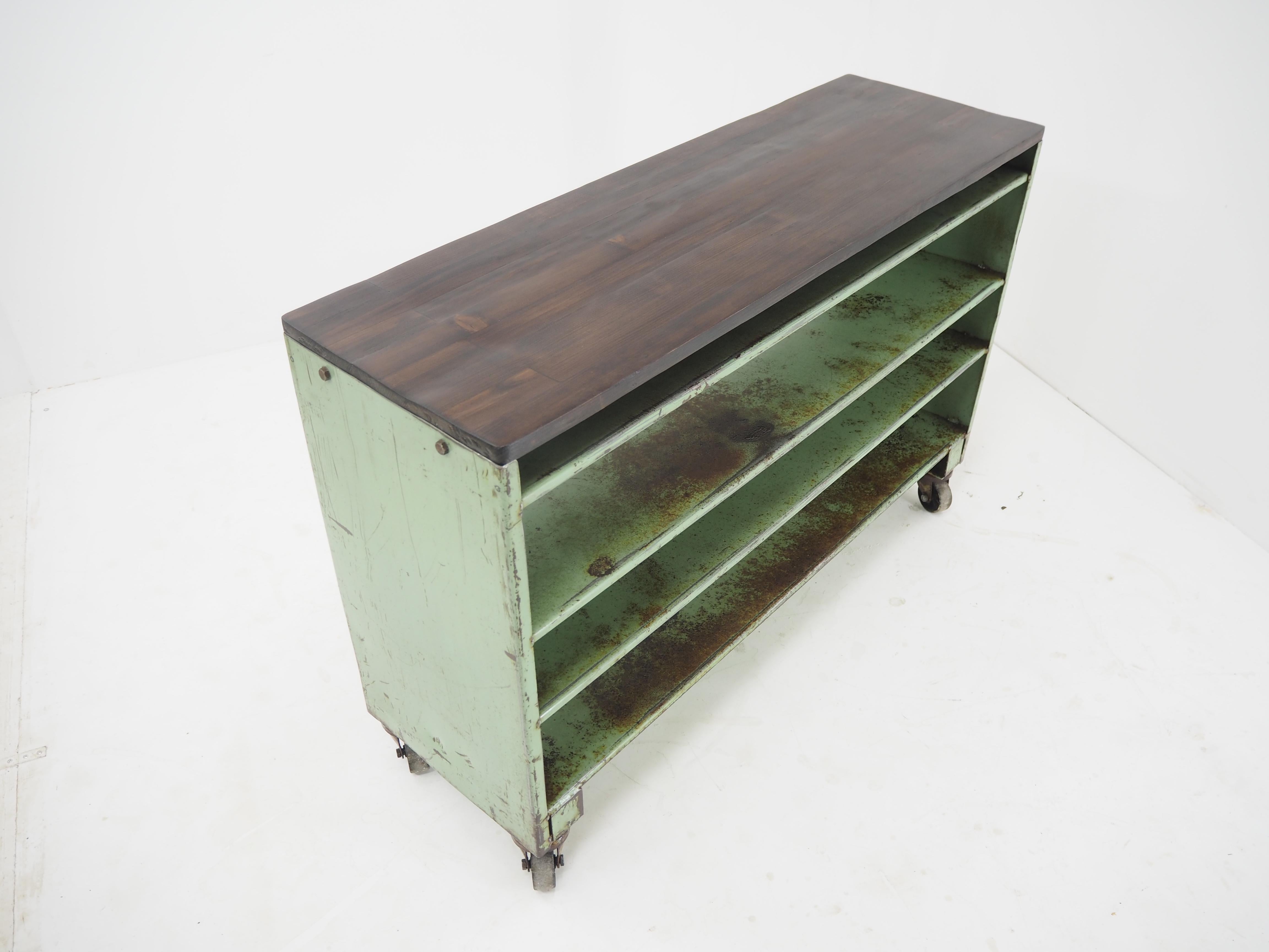 Vintage Industrial Low Shelves, Side Table, 1960s In Good Condition In Praha, CZ