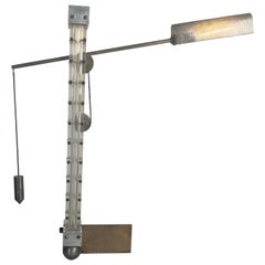 Vintage Industrial, Machined, Hand Made Aluminum / Brass / Lucite Desk Lamp