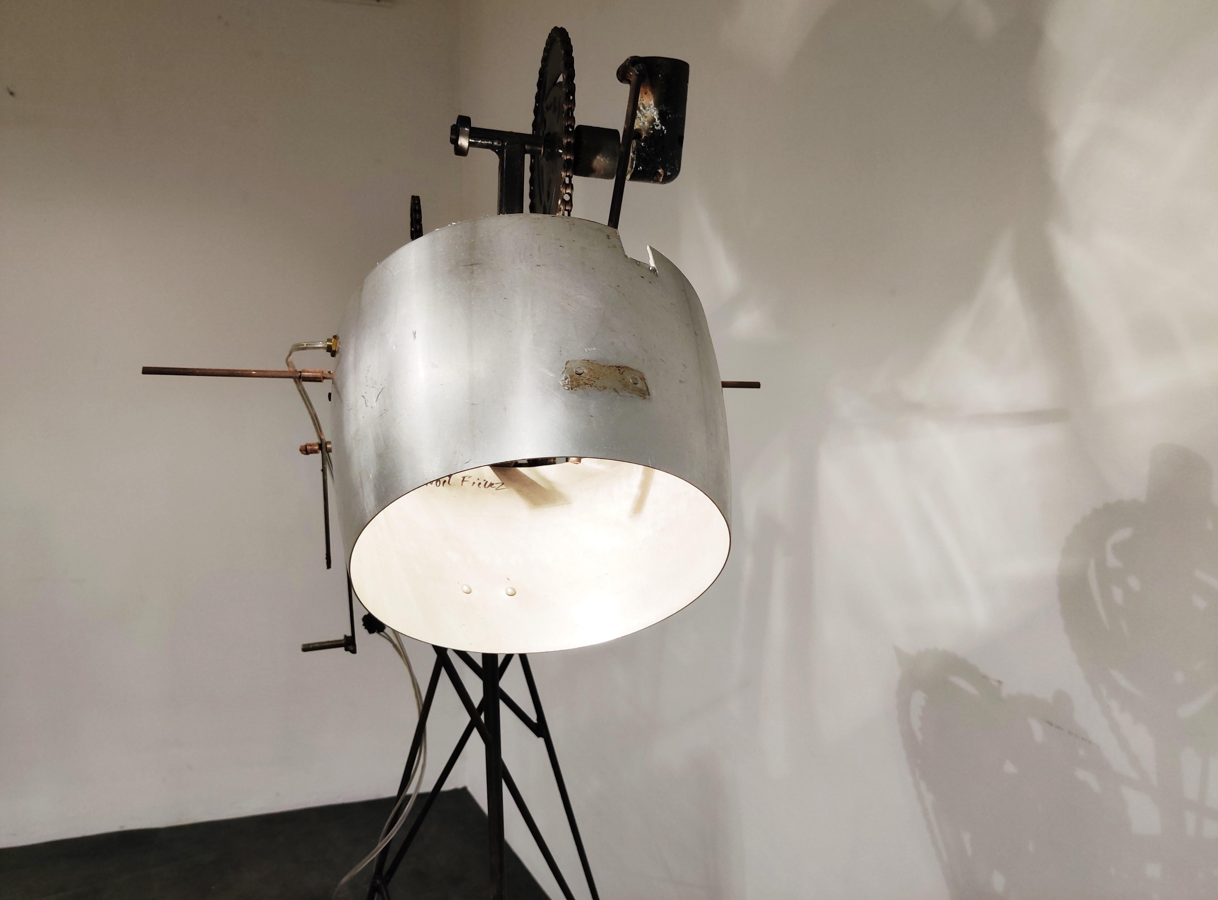 Vintage Industrial Mechanical Floor Lamp, 1970s In Good Condition In HEVERLEE, BE