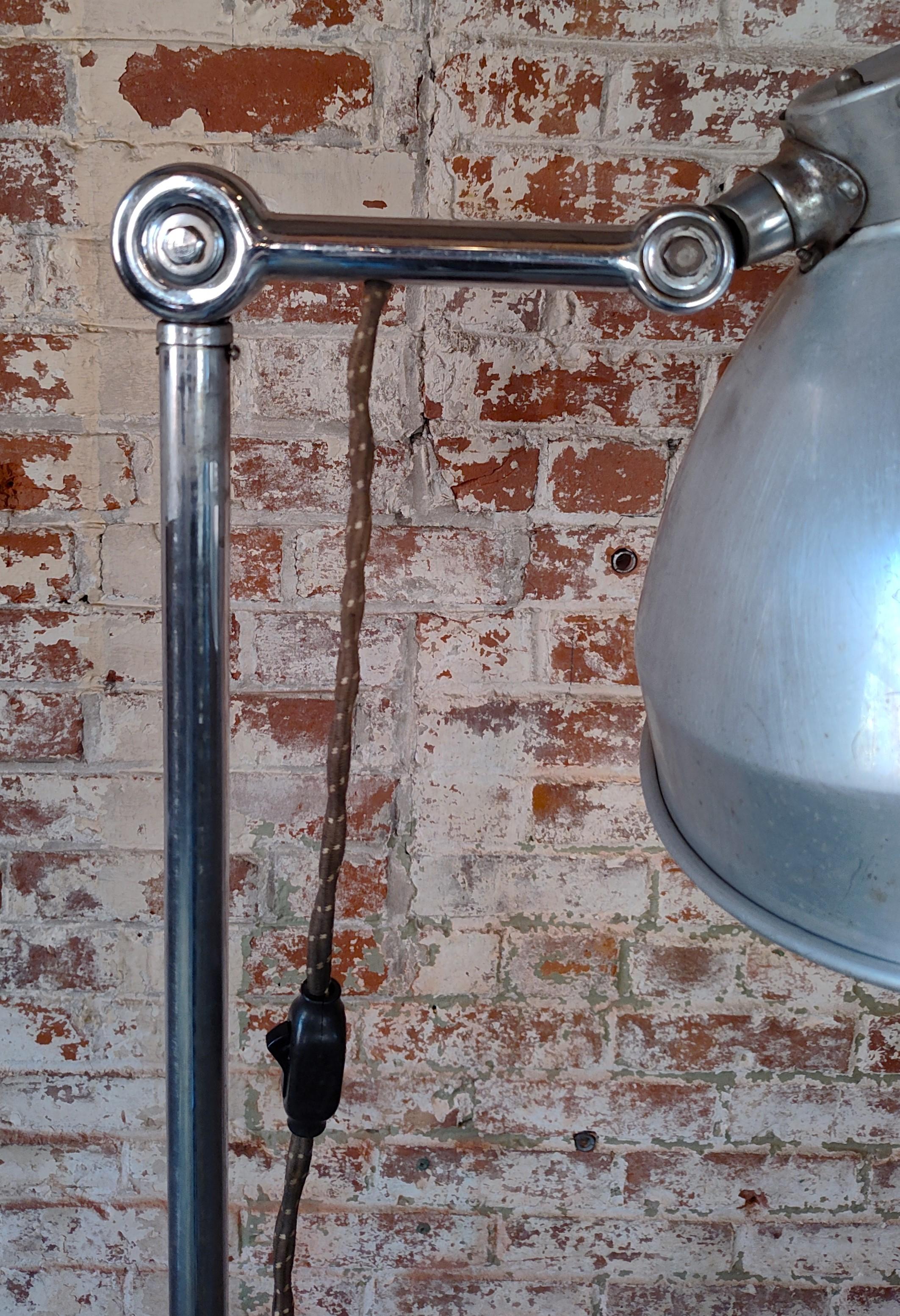 Vintage Industrial Medical Floor Lamp with Star Base For Sale 5