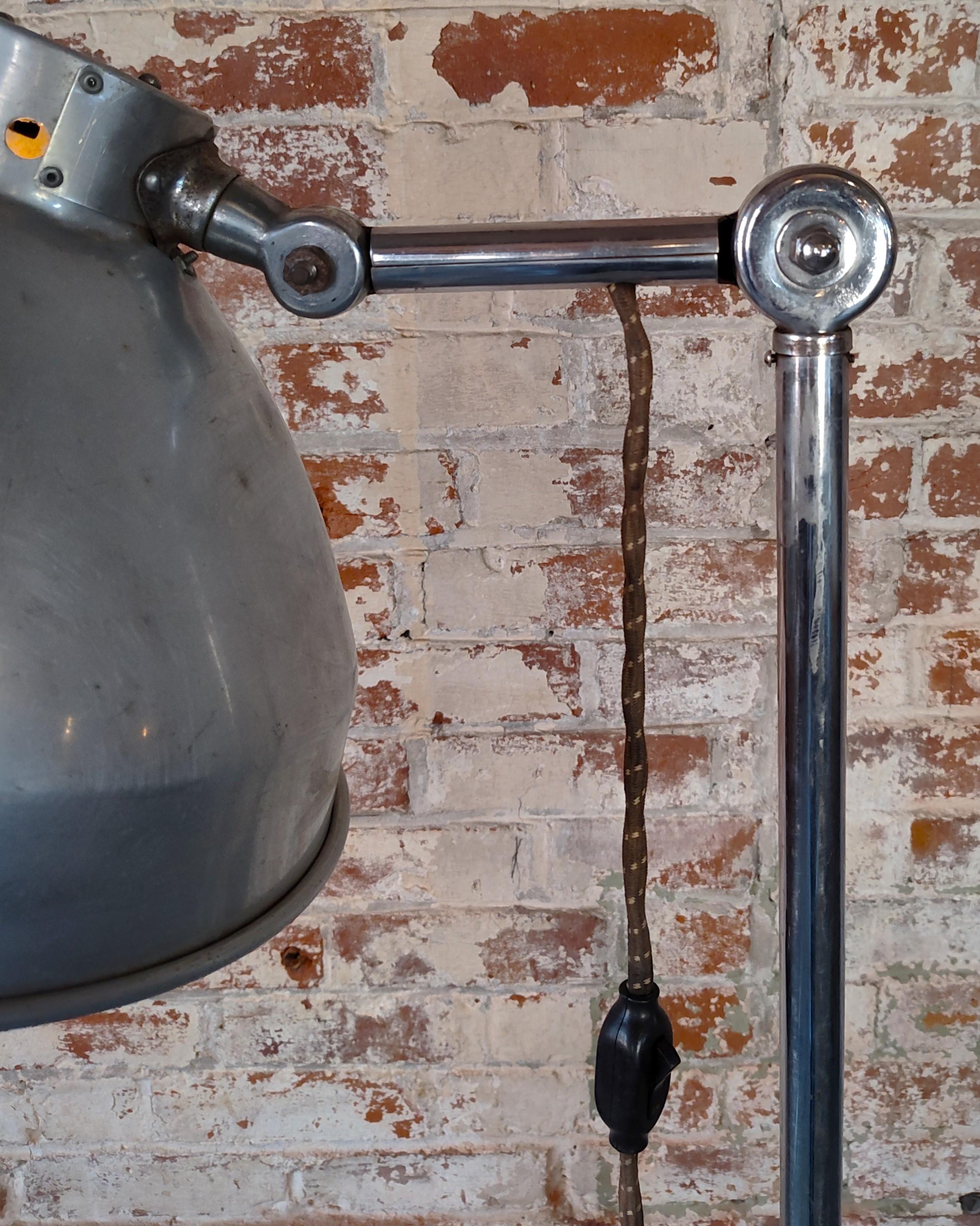 Vintage Industrial Medical Floor Lamp with Star Base For Sale 7
