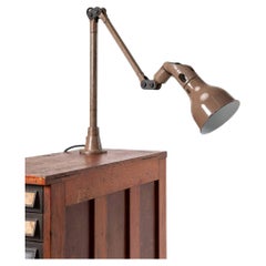 Vintage Industrial Mek-Elek Machinists Adjustable Task Lamp, C.1930