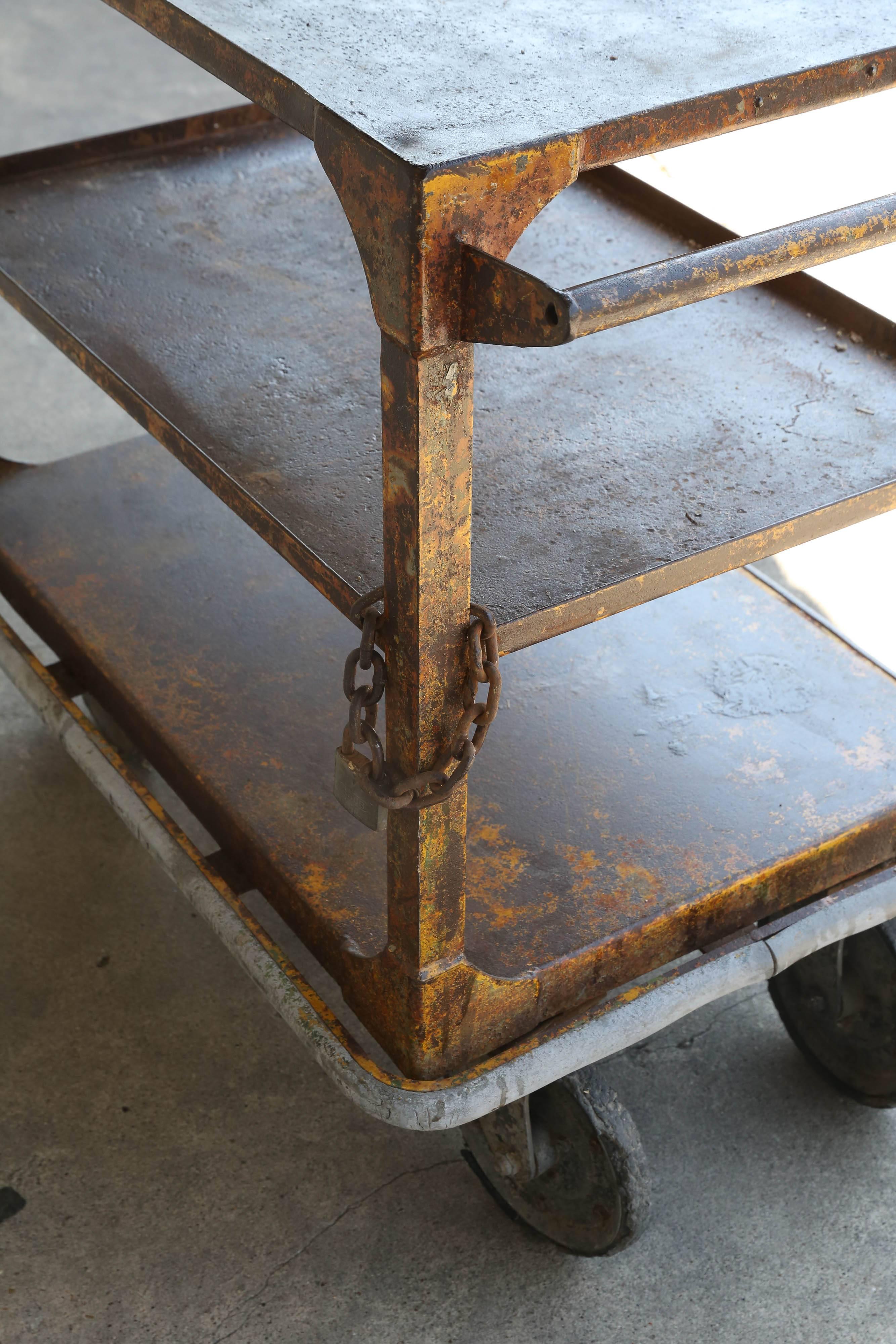 vintage metal cart