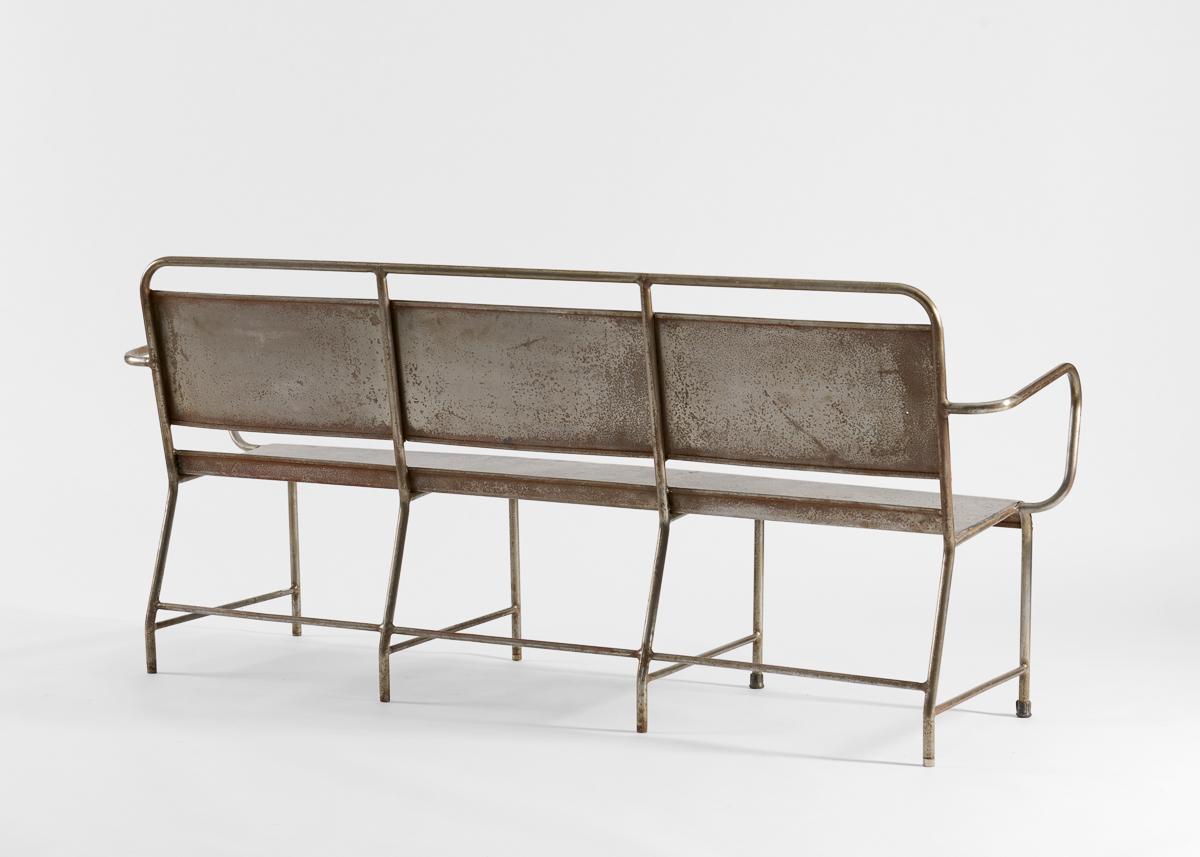 Contemporary Vintage Industrial Metal Bench from the collection of Thierry Despont