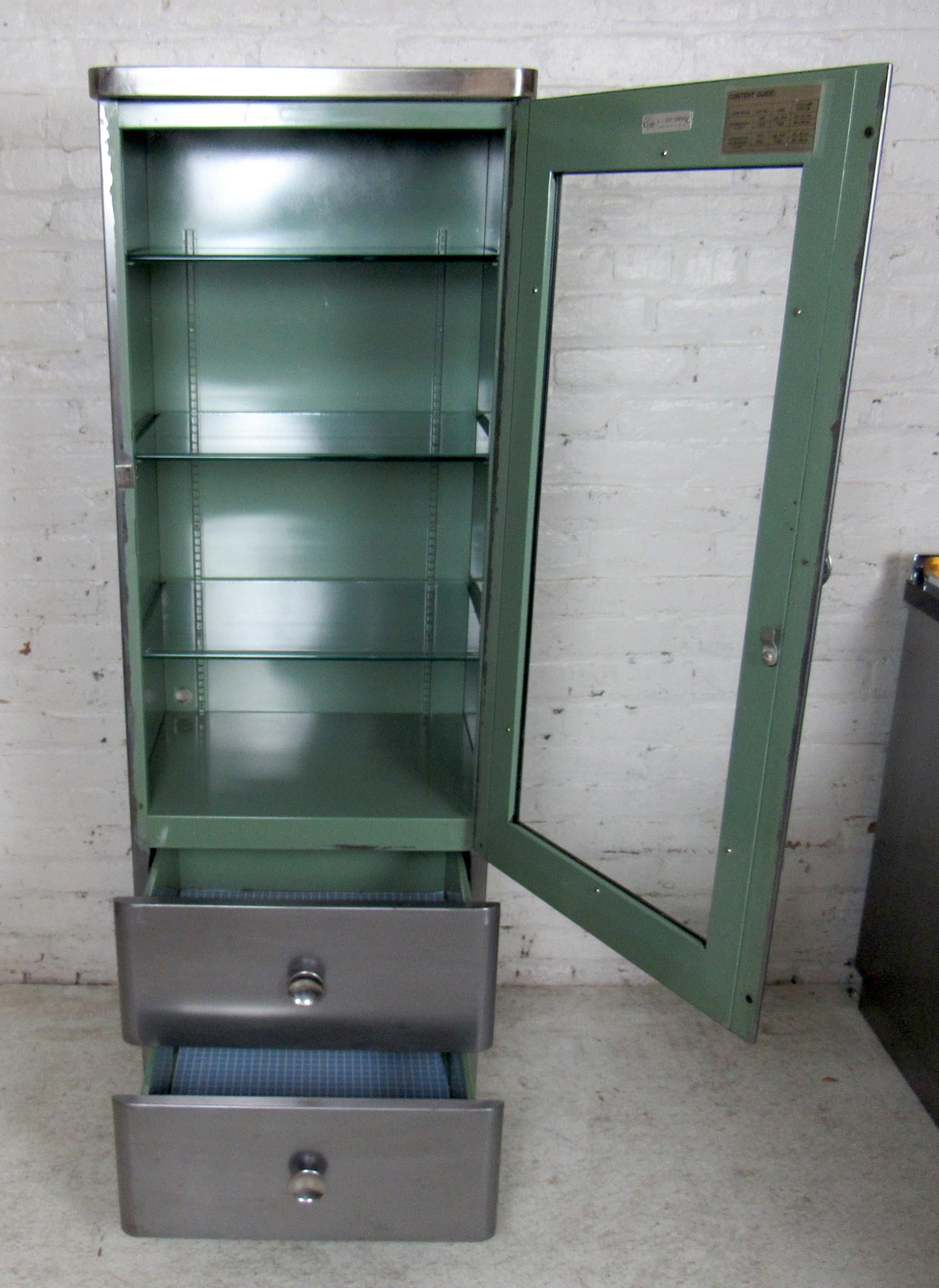 Vintage Industrial Metal Cabinet by Aloe Company In Good Condition In Brooklyn, NY