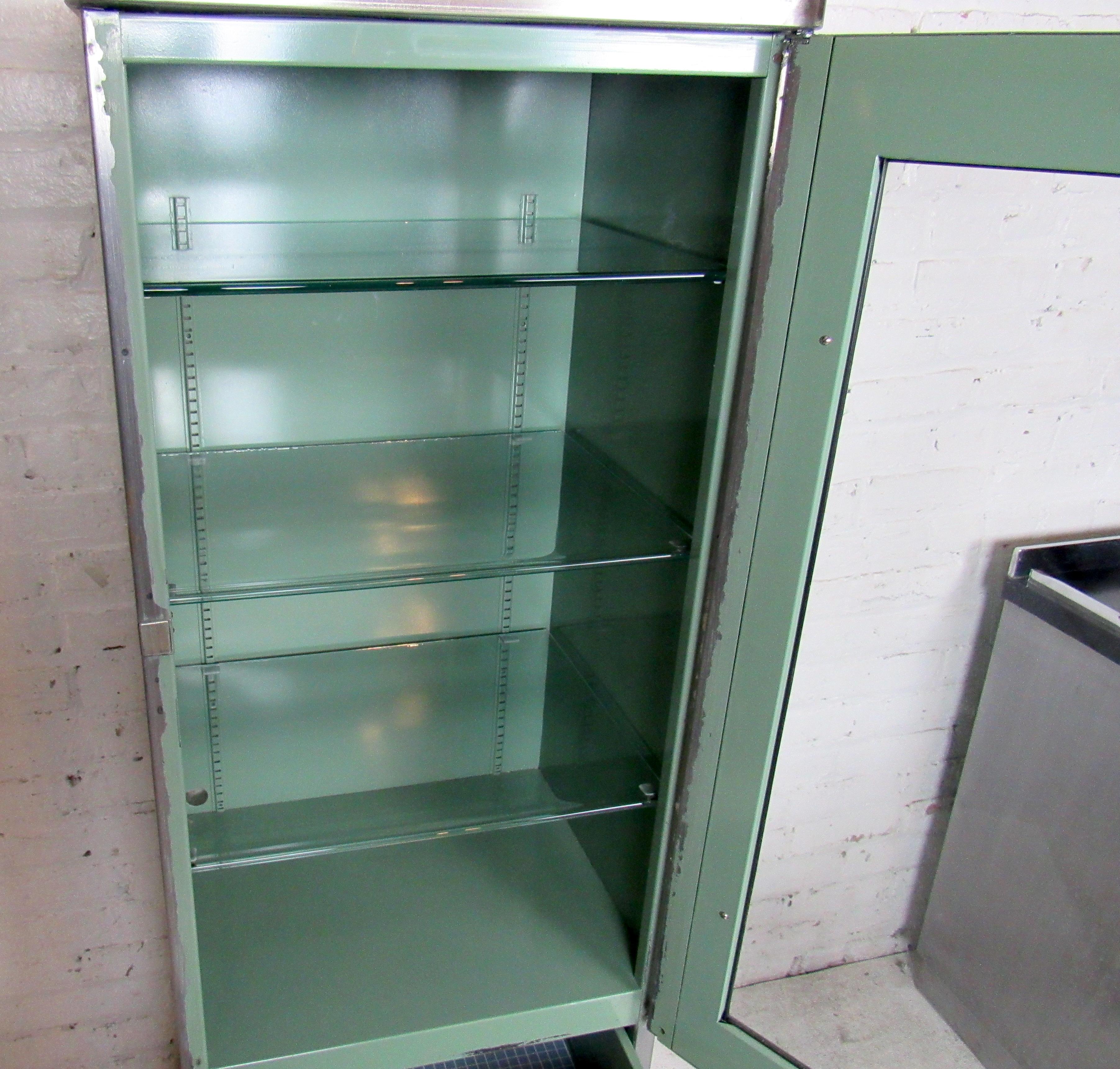 Vintage Industrial Metal Cabinet by Aloe Company 1