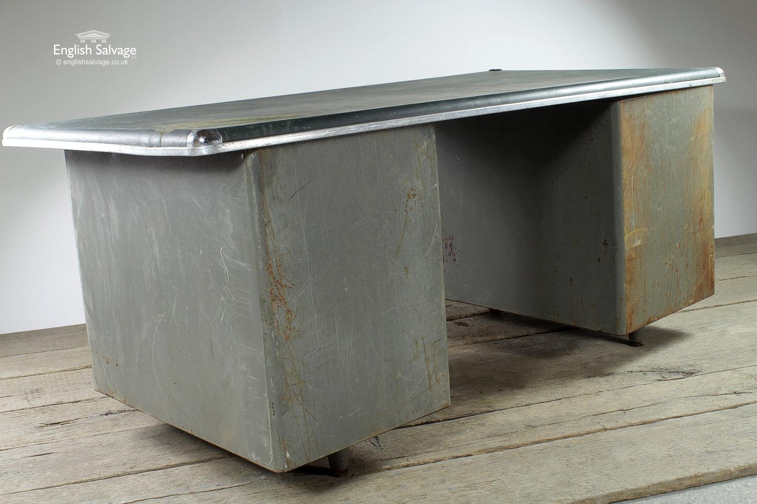 Vintage Industrial Metal Cabinet Desk / Table, 20th Century For Sale 1