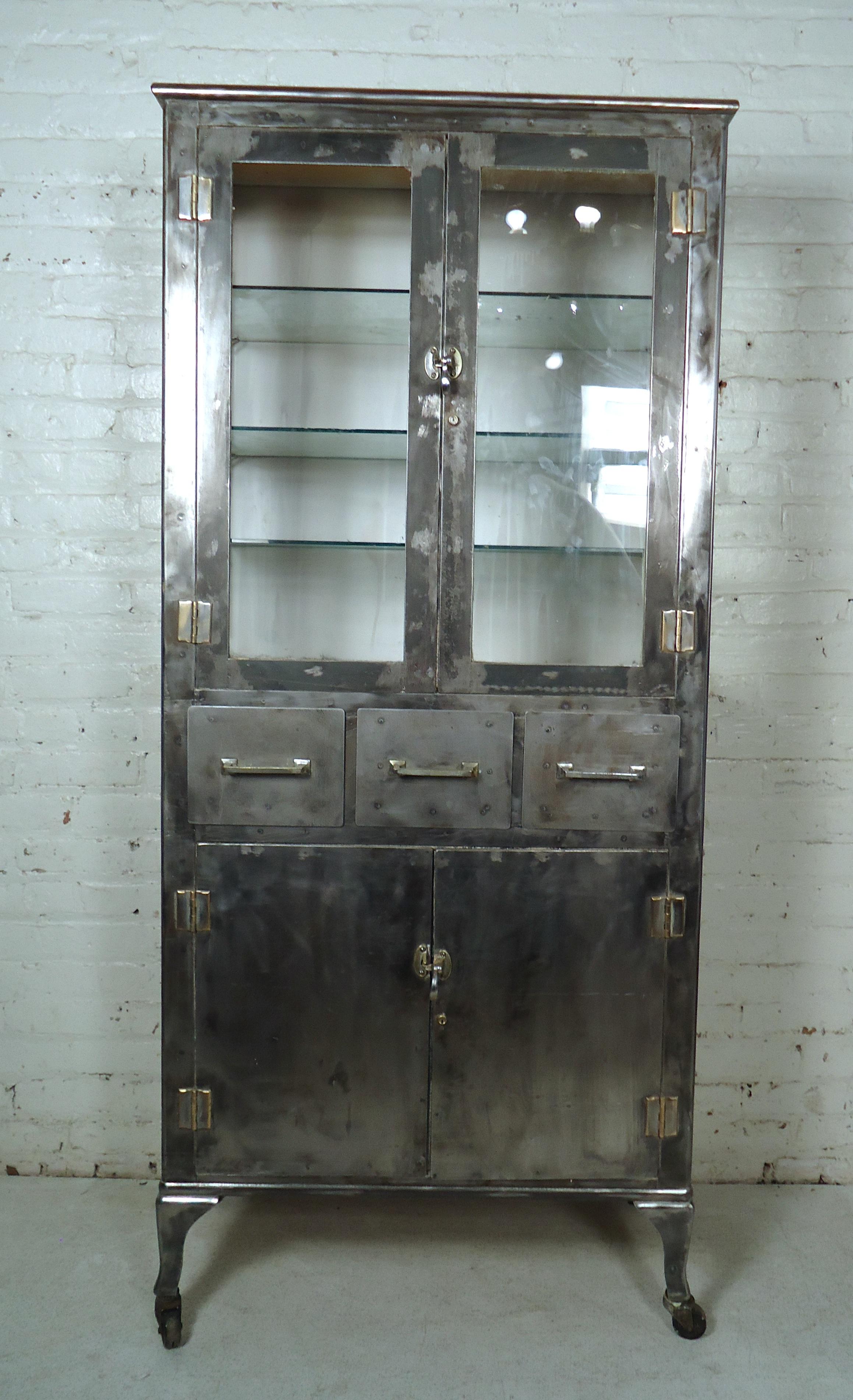 Mid-20th Century Vintage Industrial Metal Cabinet