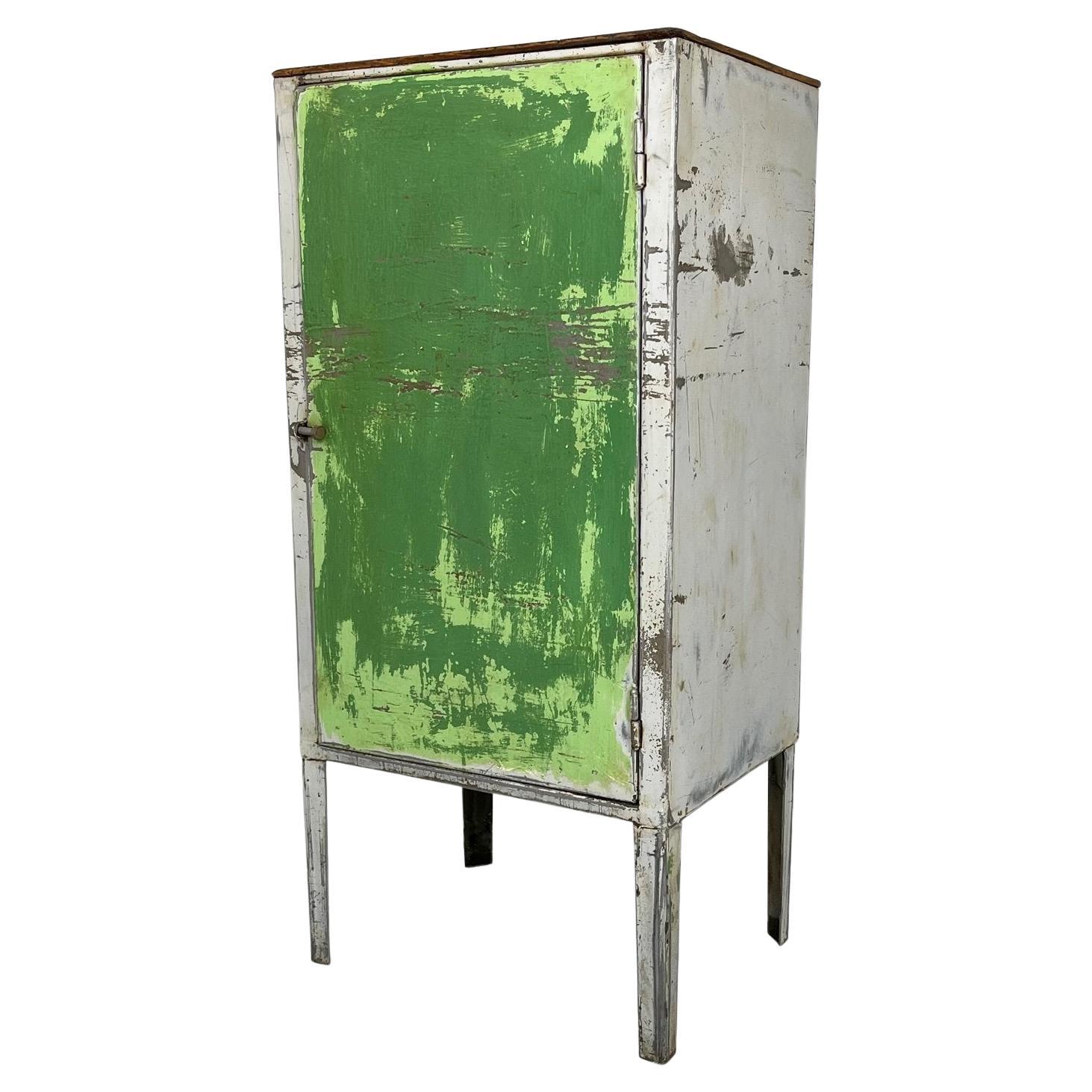 Vintage Industrial Metal Cabinet For Sale