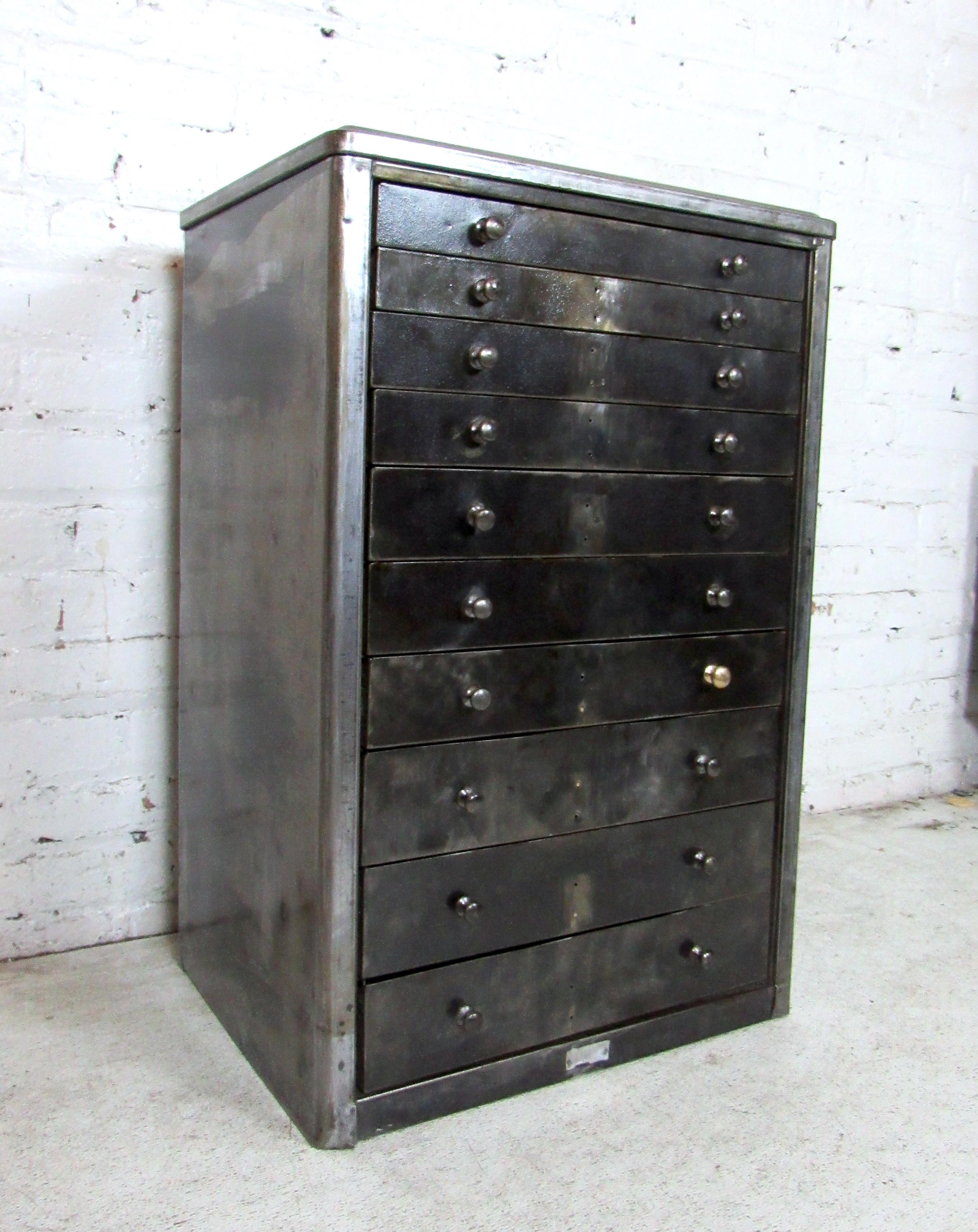 vintage industrial metal drawers