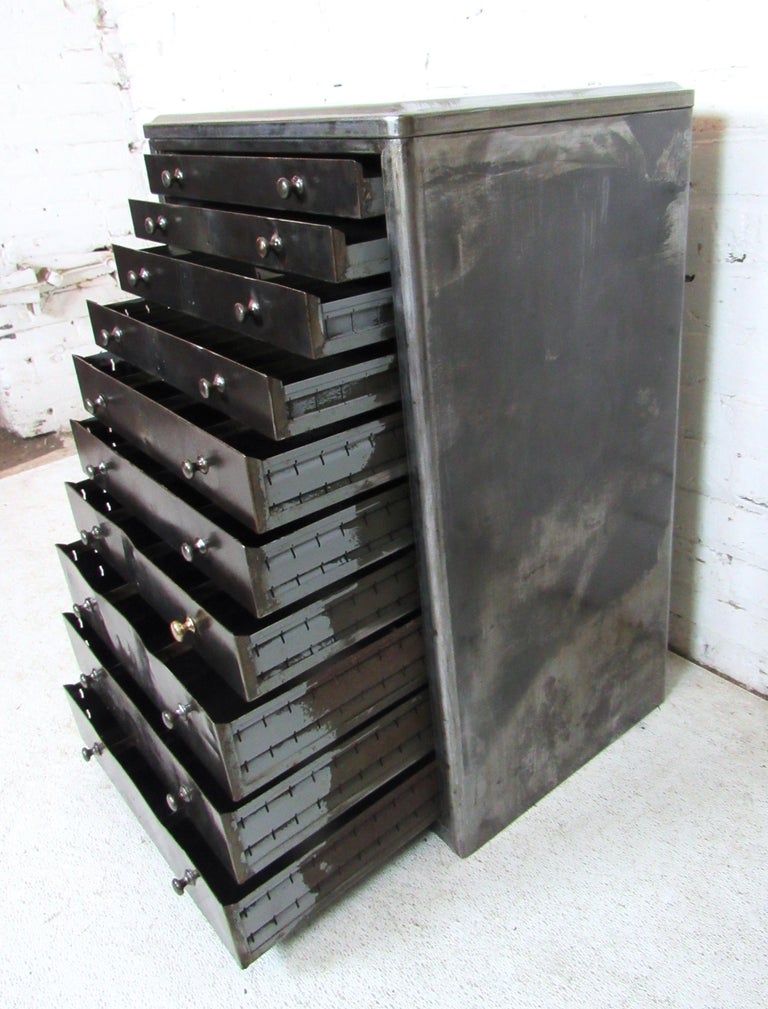 Vintage Industrial Metal Chest at 1stDibs