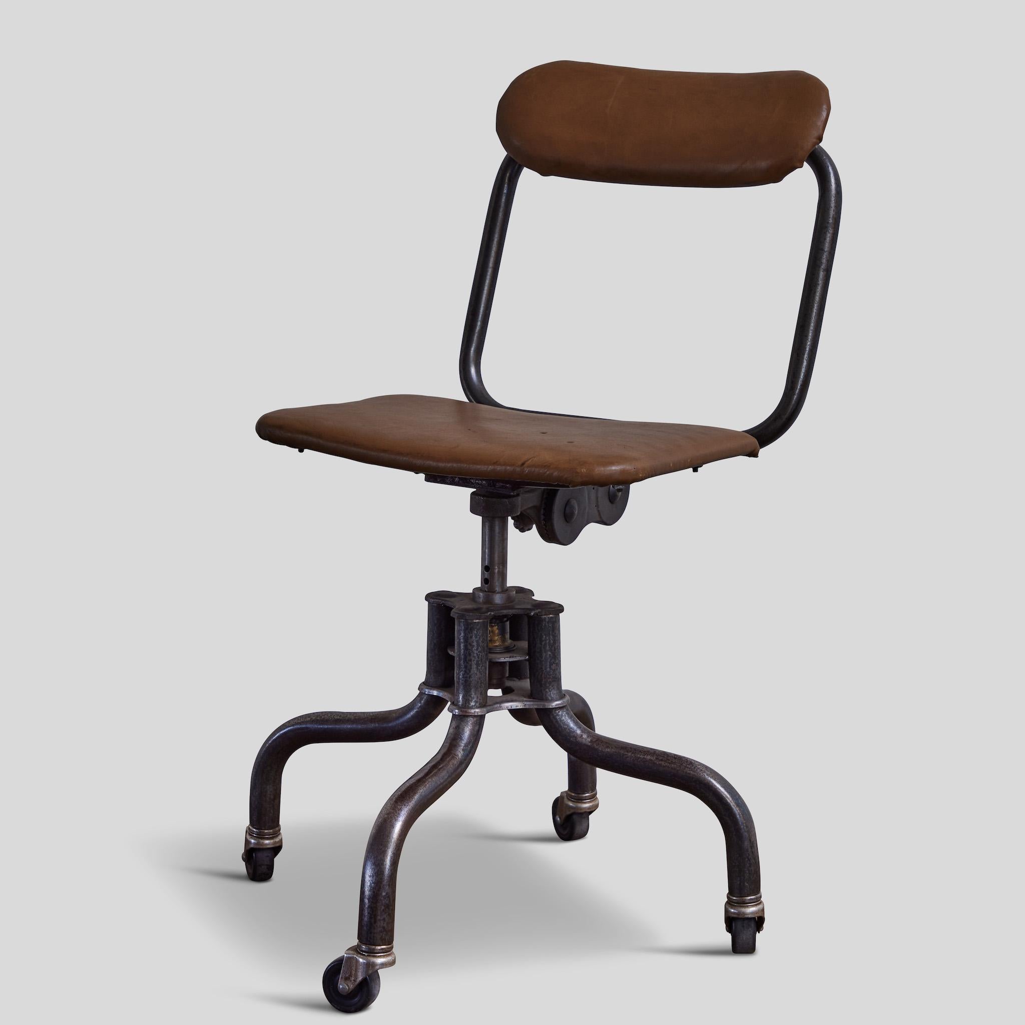 Mid-20th Century Vintage Industrial Metal Desk Chair