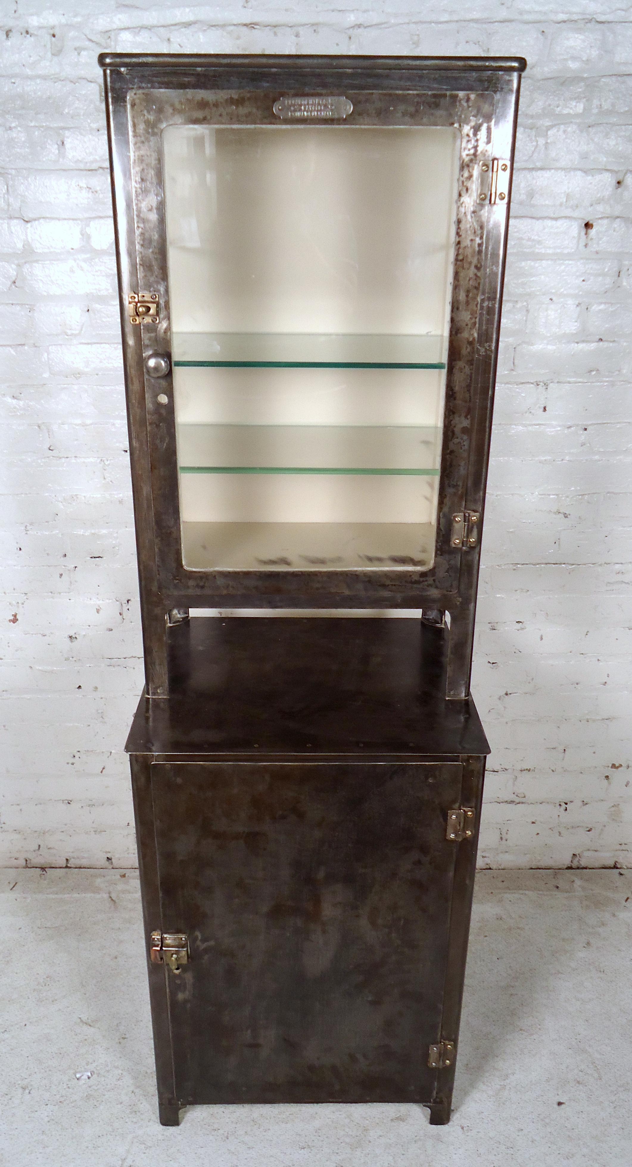 Antique industrial dental cabinet refinished in a bare metal style finish. Great modern storage or display case.

(Please confirm item location - NY or NJ - with dealer).