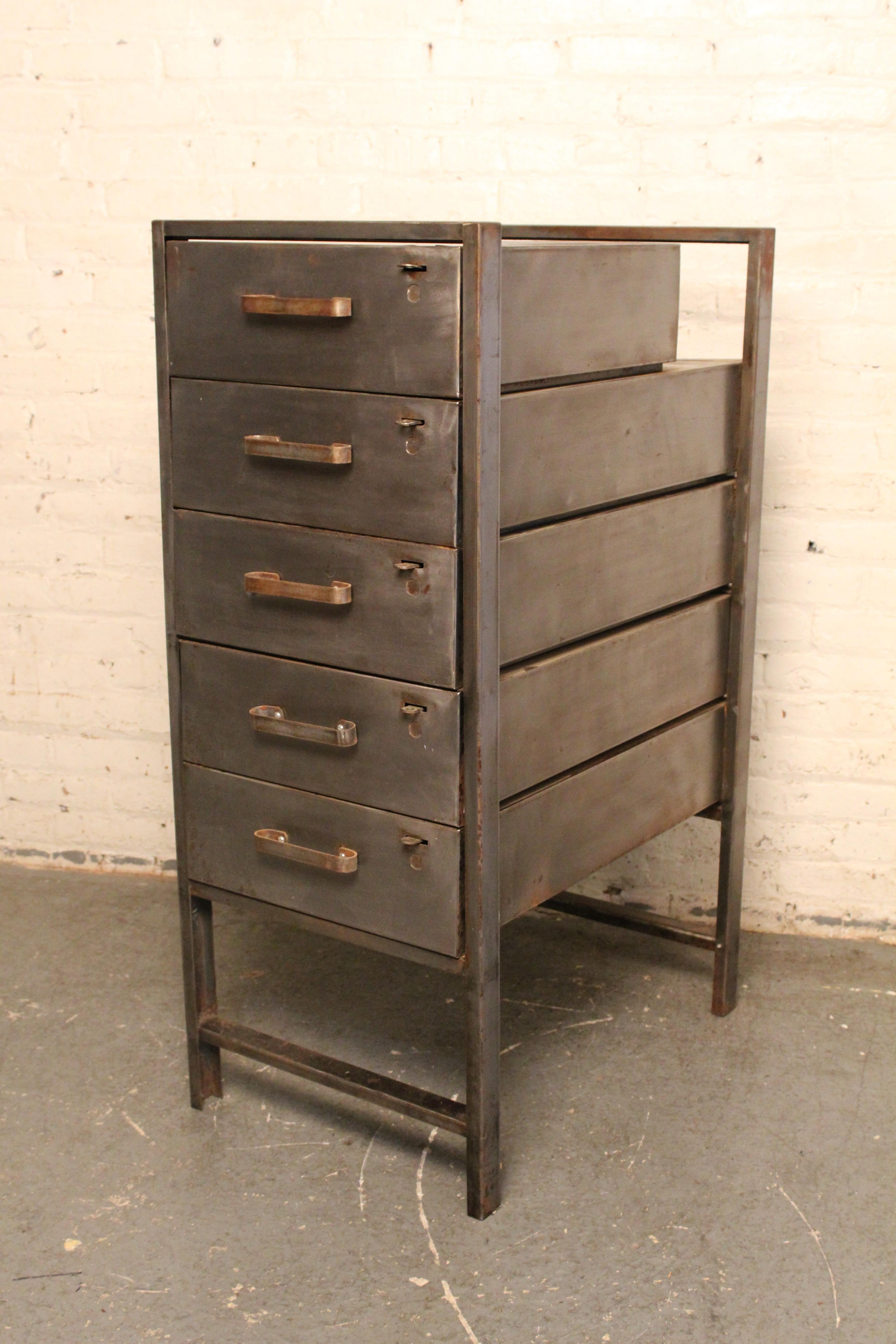 Vintage Industrial Metal Factory Flat File 9