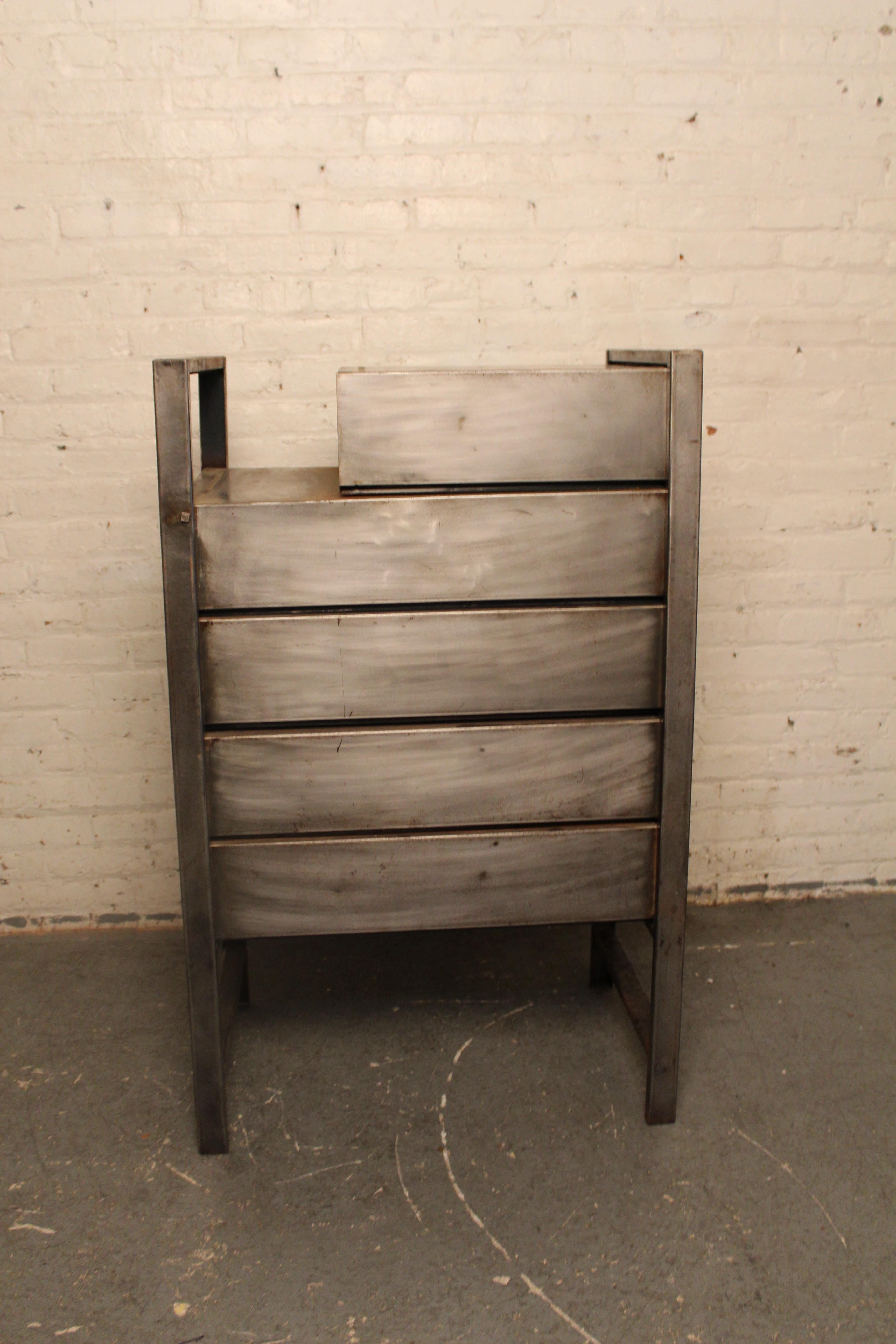 20th Century Vintage Industrial Metal Factory Flat File