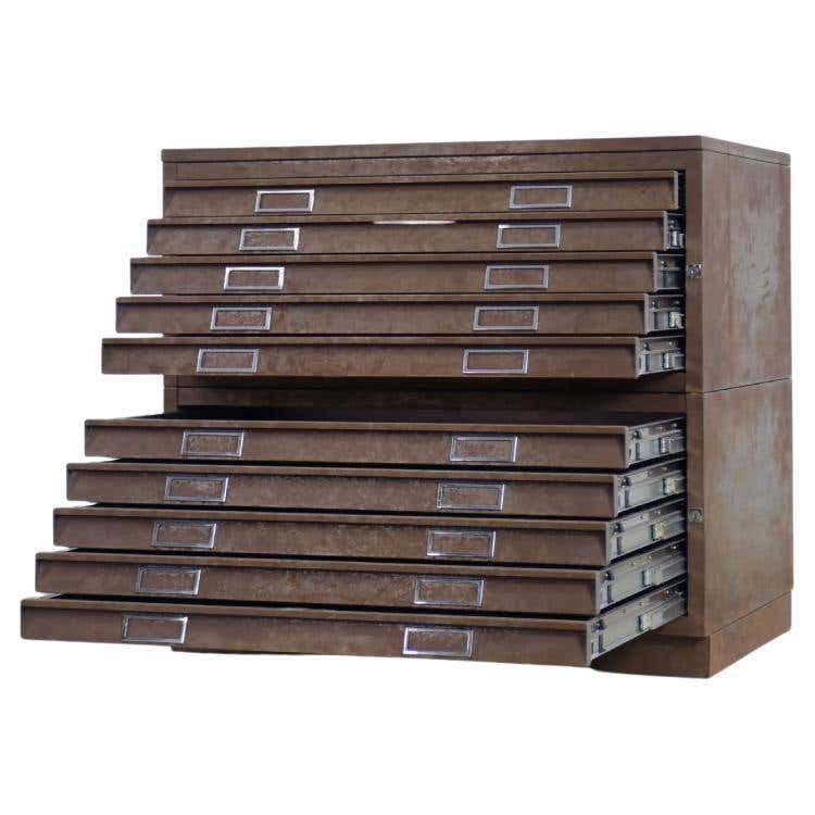 Industrial Style Stackable Metal Filing Cabinets at 1stDibs