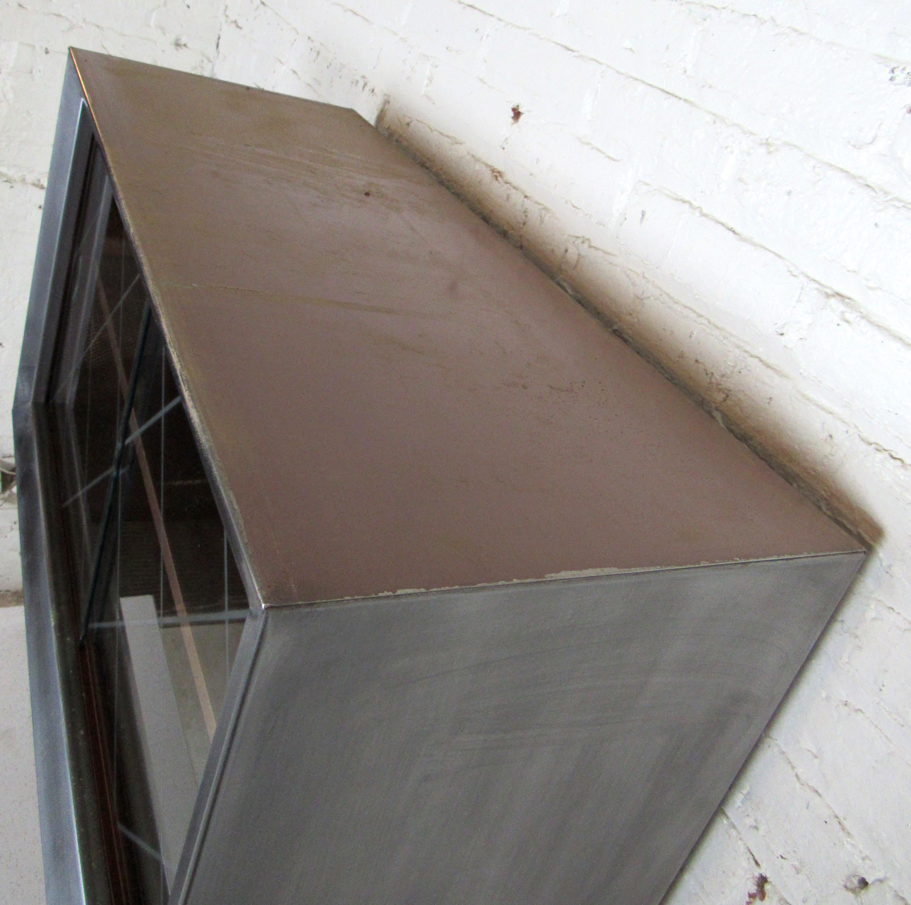 Vintage Industrial Metal Hutch 3