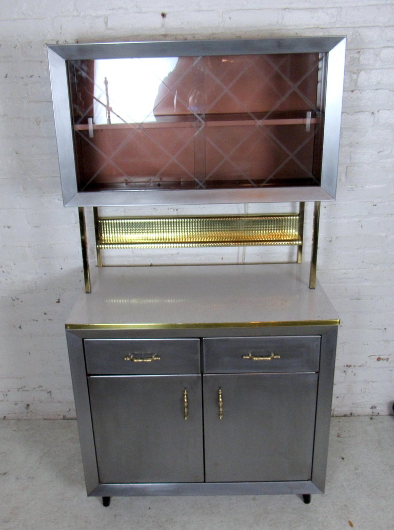 Vintage Industrial Metal Hutch For Sale at 1stDibs vintage metal hutch, vintage metal kitchen