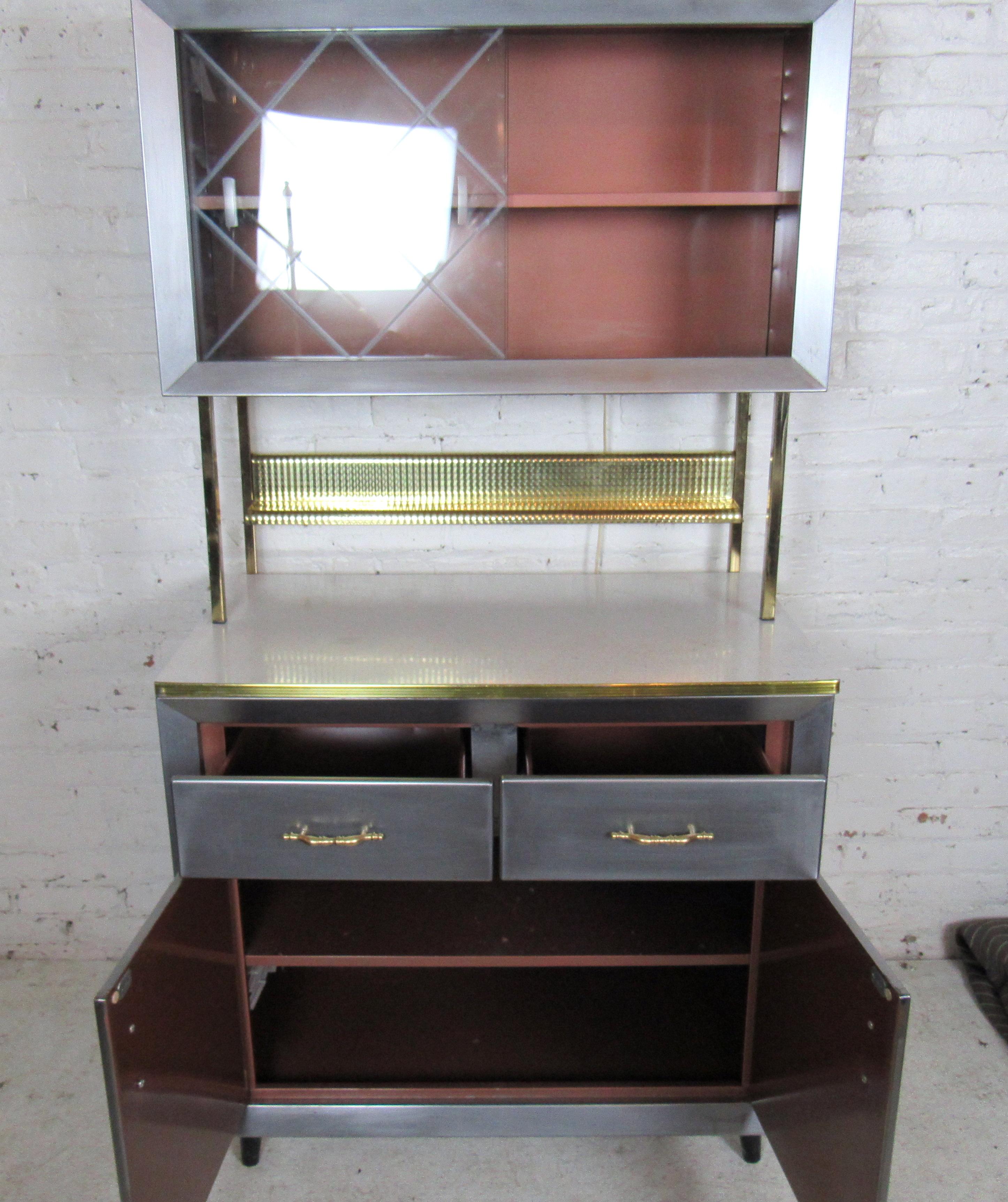 vintage metal kitchen hutch