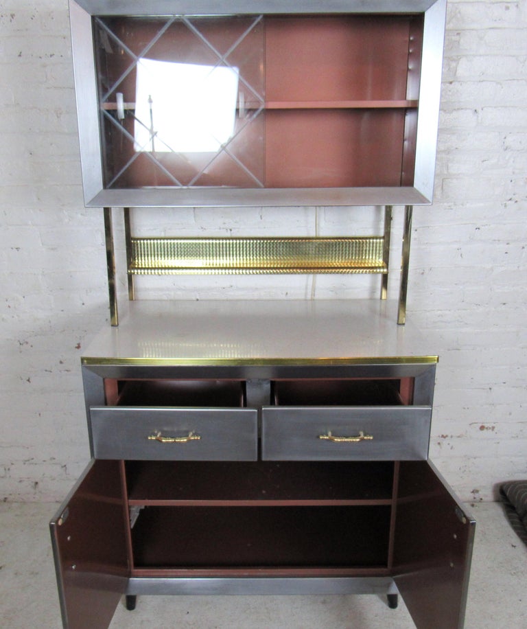 Vintage Industrial Metal Hutch For Sale at 1stDibs vintage metal hutch, vintage metal kitchen