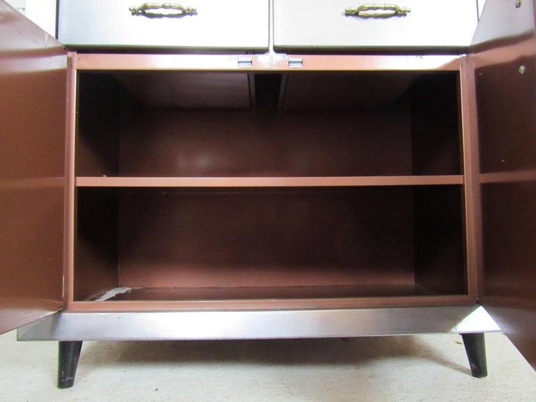 Vintage Industrial Metal Hutch For Sale at 1stDibs vintage metal hutch, vintage metal kitchen