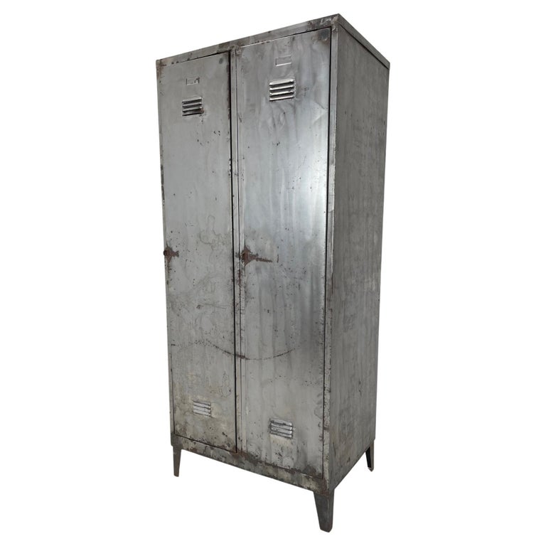 Vintage Industrial Metal Locker, 1950''s For Sale at 1stDibs