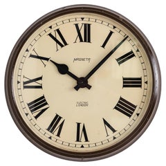Vintage Industrial Metal Magneta Factory Railway Wall Clock, circa.1940