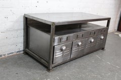 Vintage Industrial Metal Media Stand