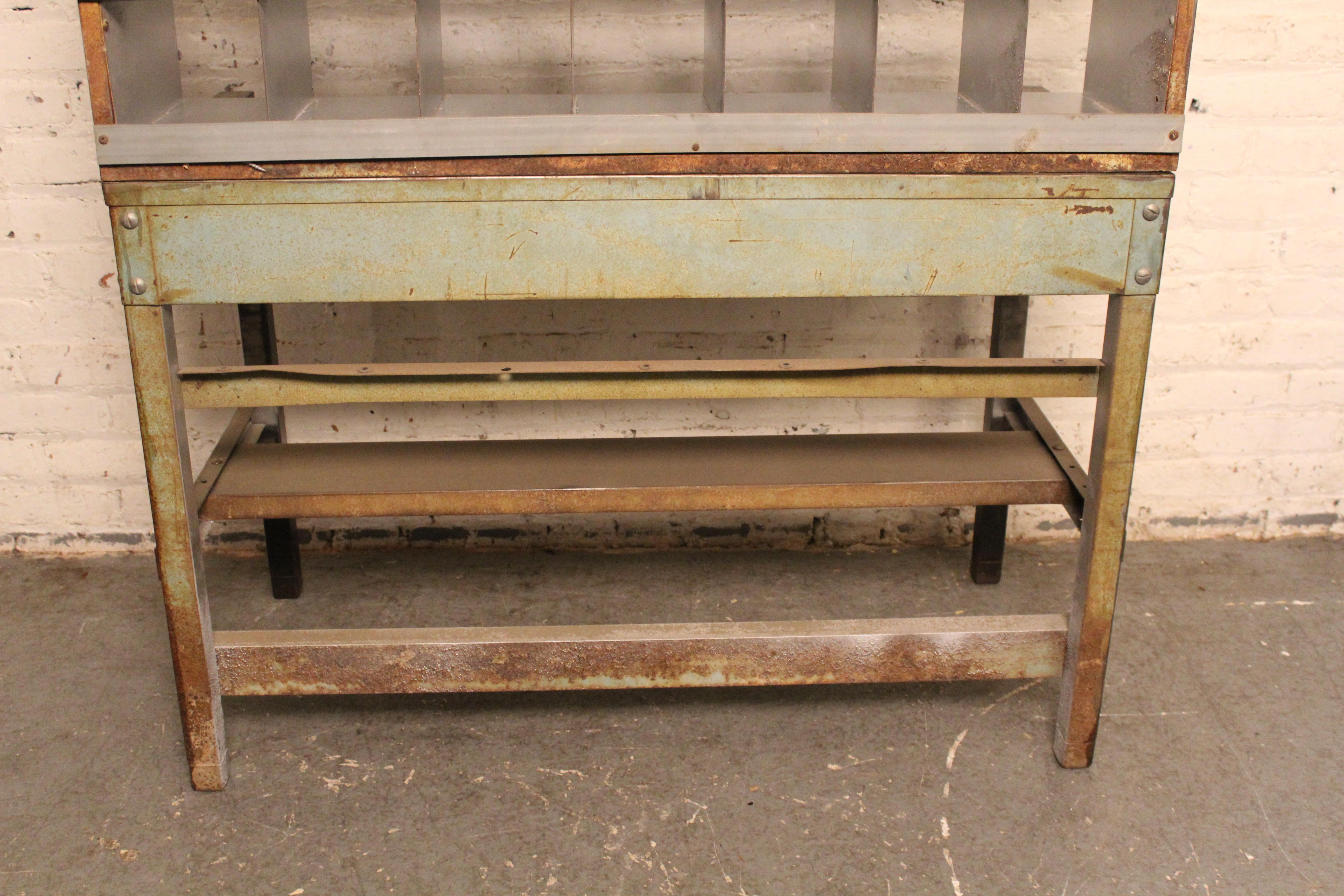 Vintage Industrial Metal Postal Desk 2
