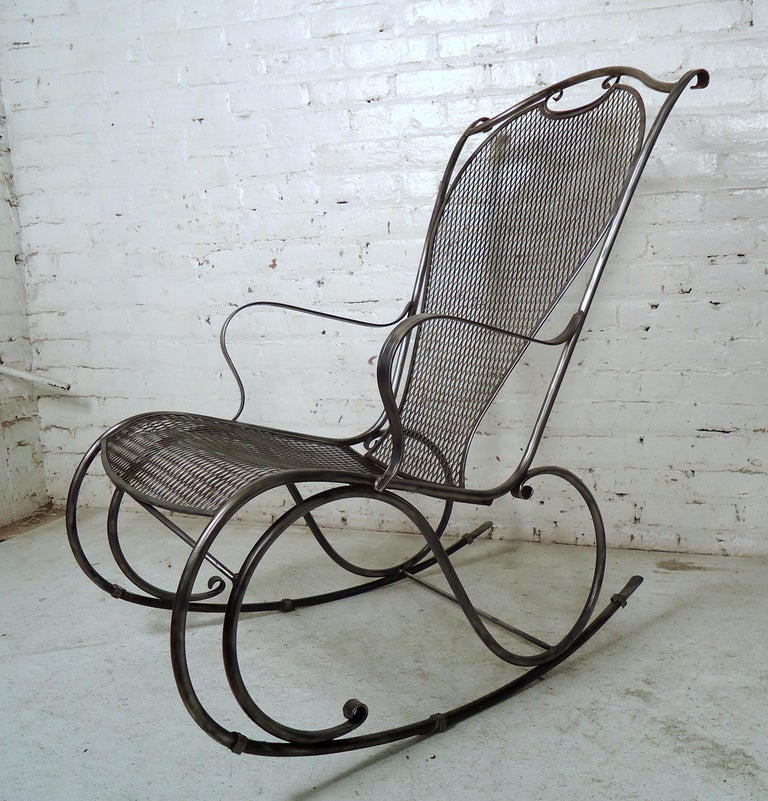 Vintage Industrial Metal Rocker For Sale at 1stDibs industrial