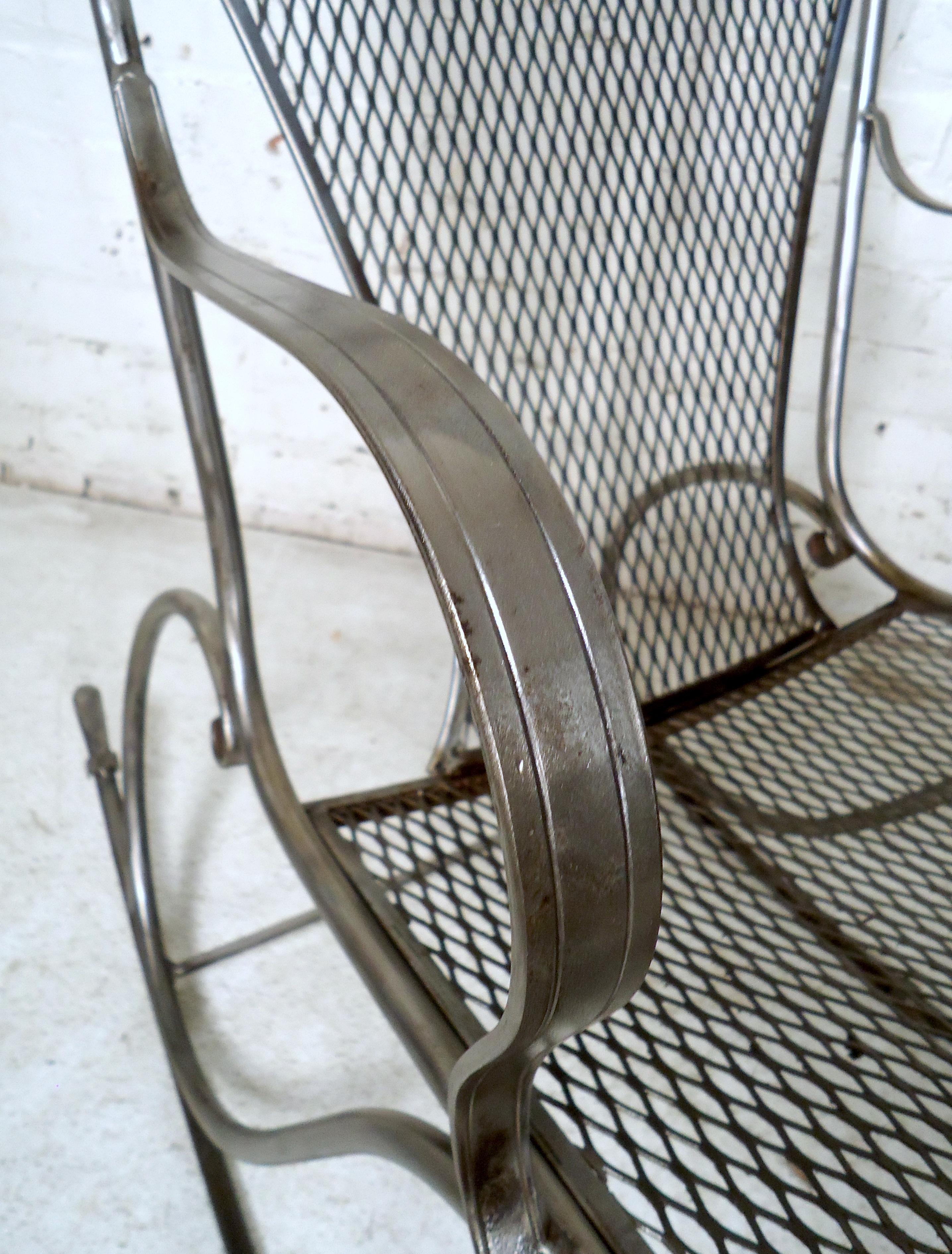 Vintage Industrial Metal Rocker In Good Condition For Sale In Brooklyn, NY