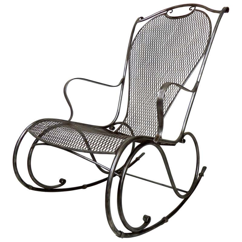Superb Henry Link Rocker Vintage Wicker with Scalamandre Cushion at 1stDibs