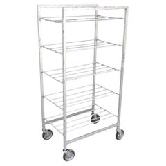 Vintage Industrial Metal Rolling 5 Tier Bakery Bakers Cart Display Shelf Rack