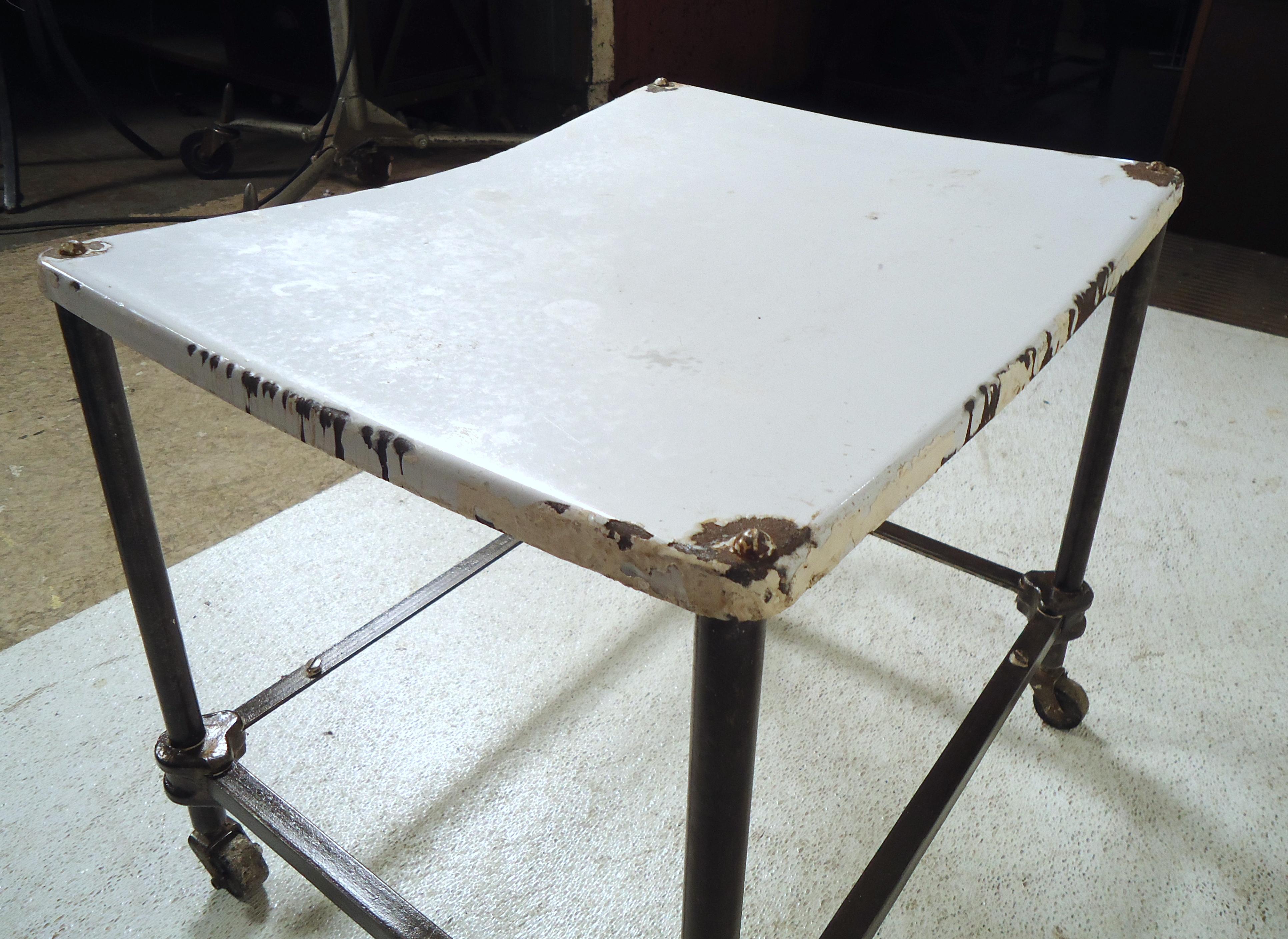 20th Century Vintage Industrial Metal Rolling Cart For Sale