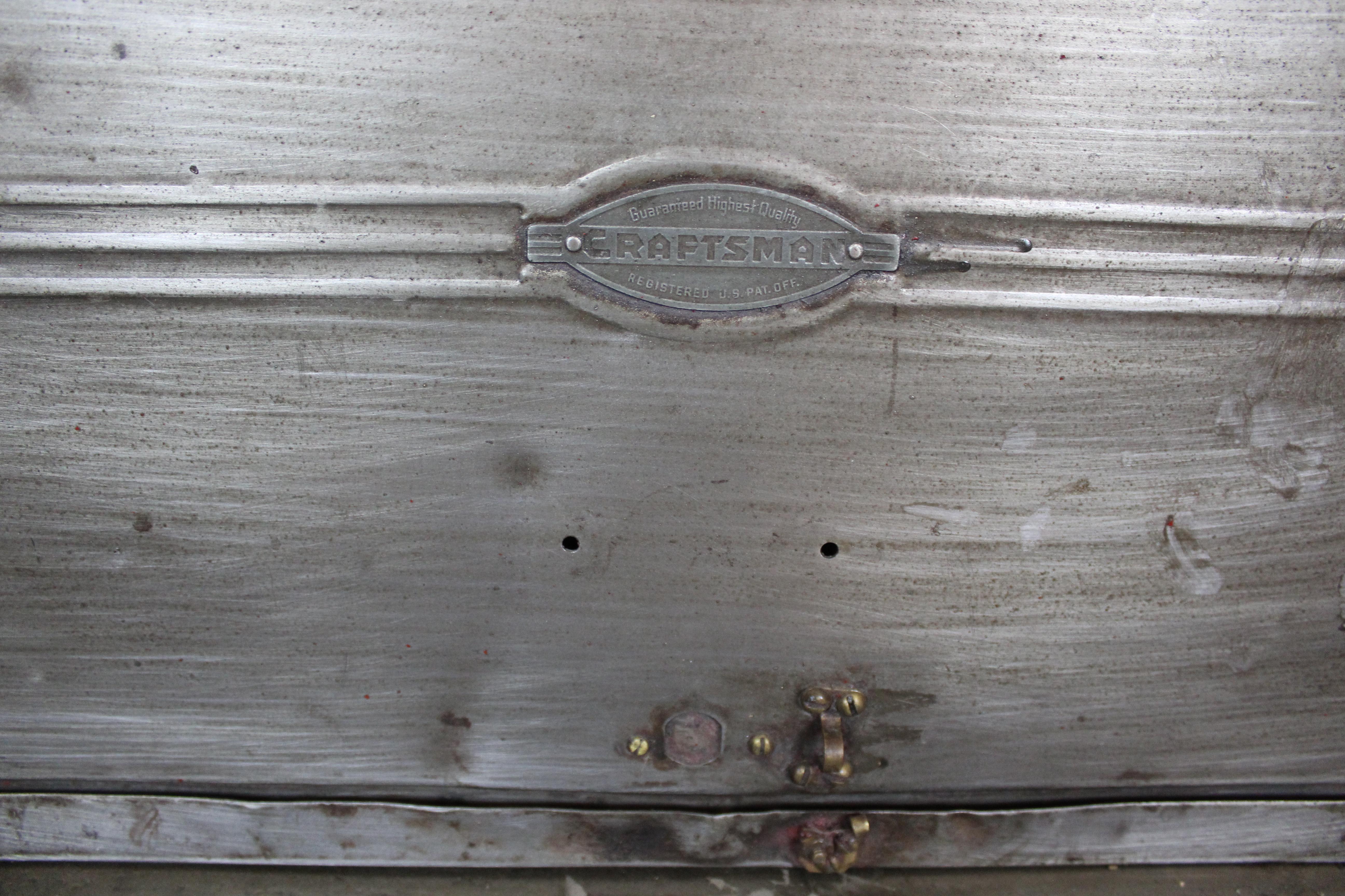Vintage Industrial Metal Rolling Tool Chest by Craftsman for Sears Roebuck 4
