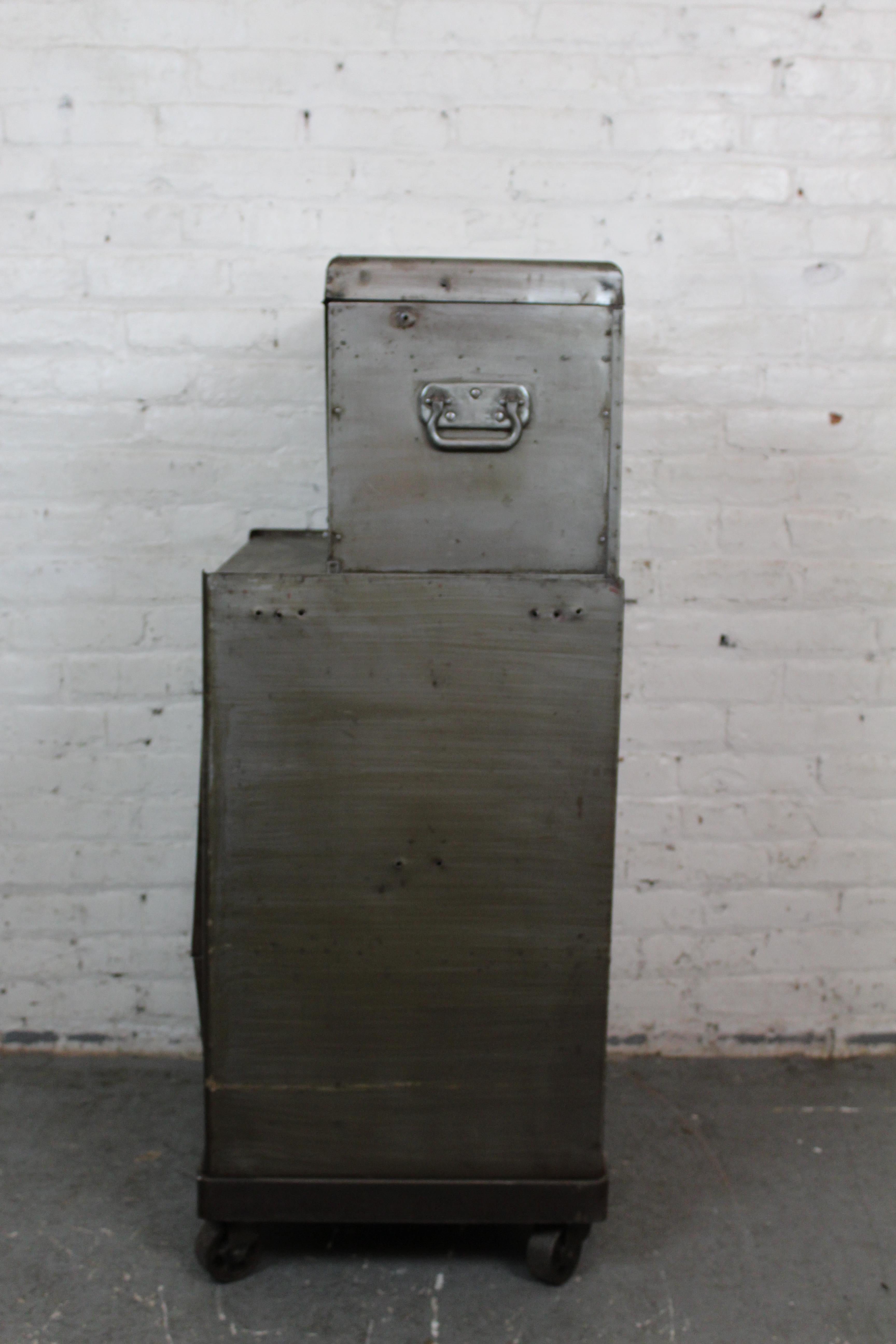 20th Century Vintage Industrial Metal Rolling Tool Chest by Craftsman for Sears Roebuck