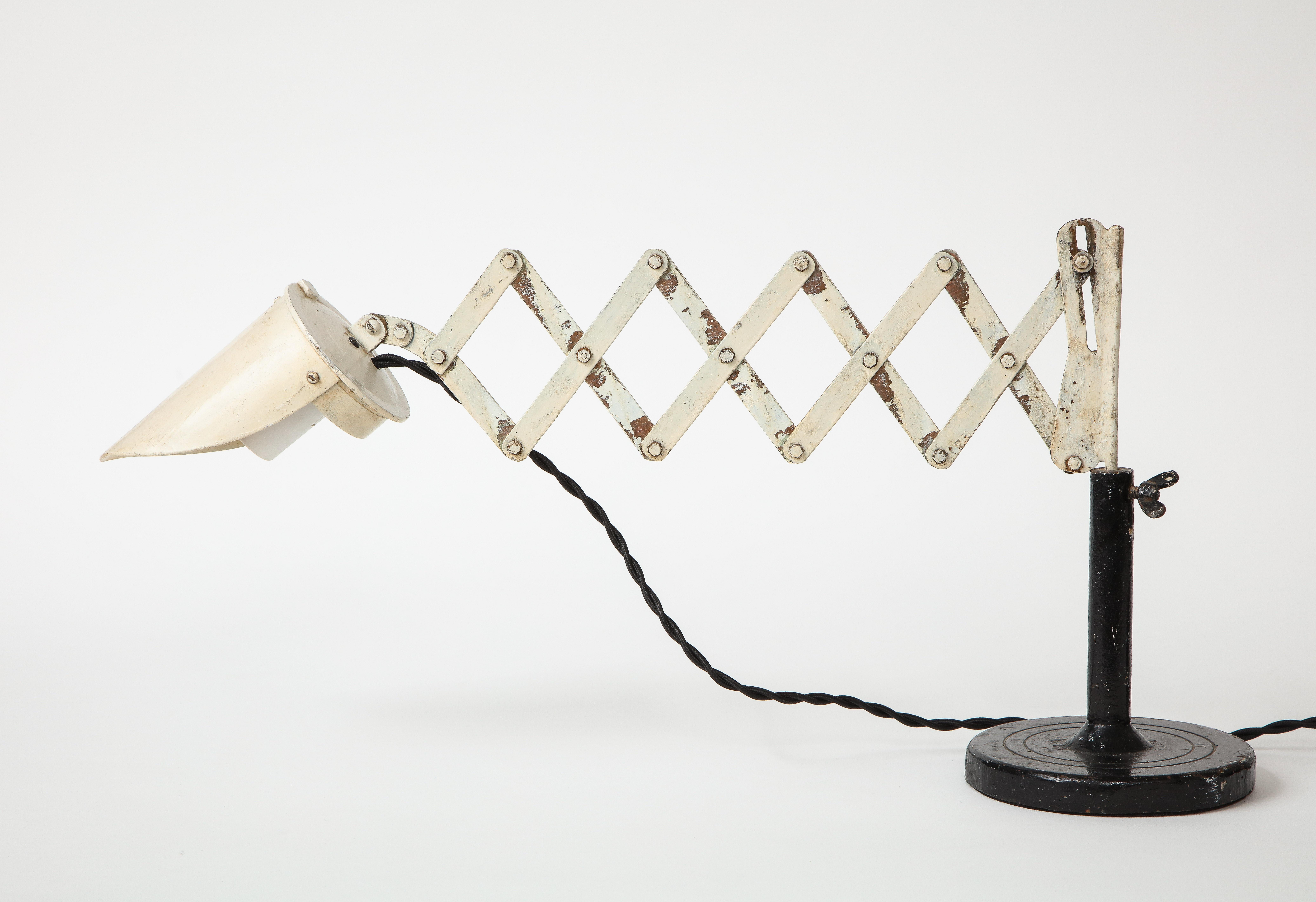Bauhaus Vintage Industrial Metal Scissor Lamp, circa 20th Century