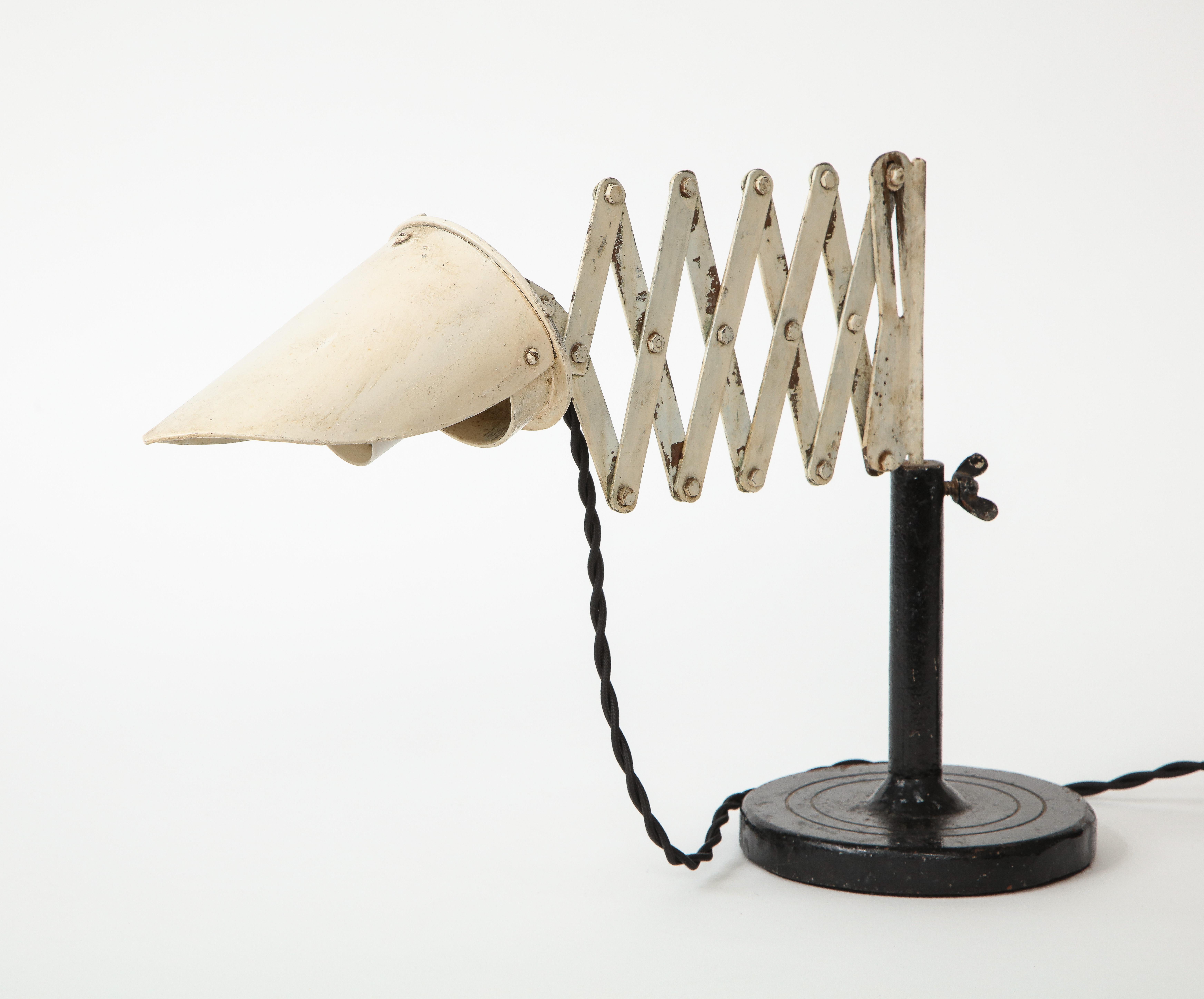 Vintage Industrial Metal Scissor Lamp, circa 20th Century 1
