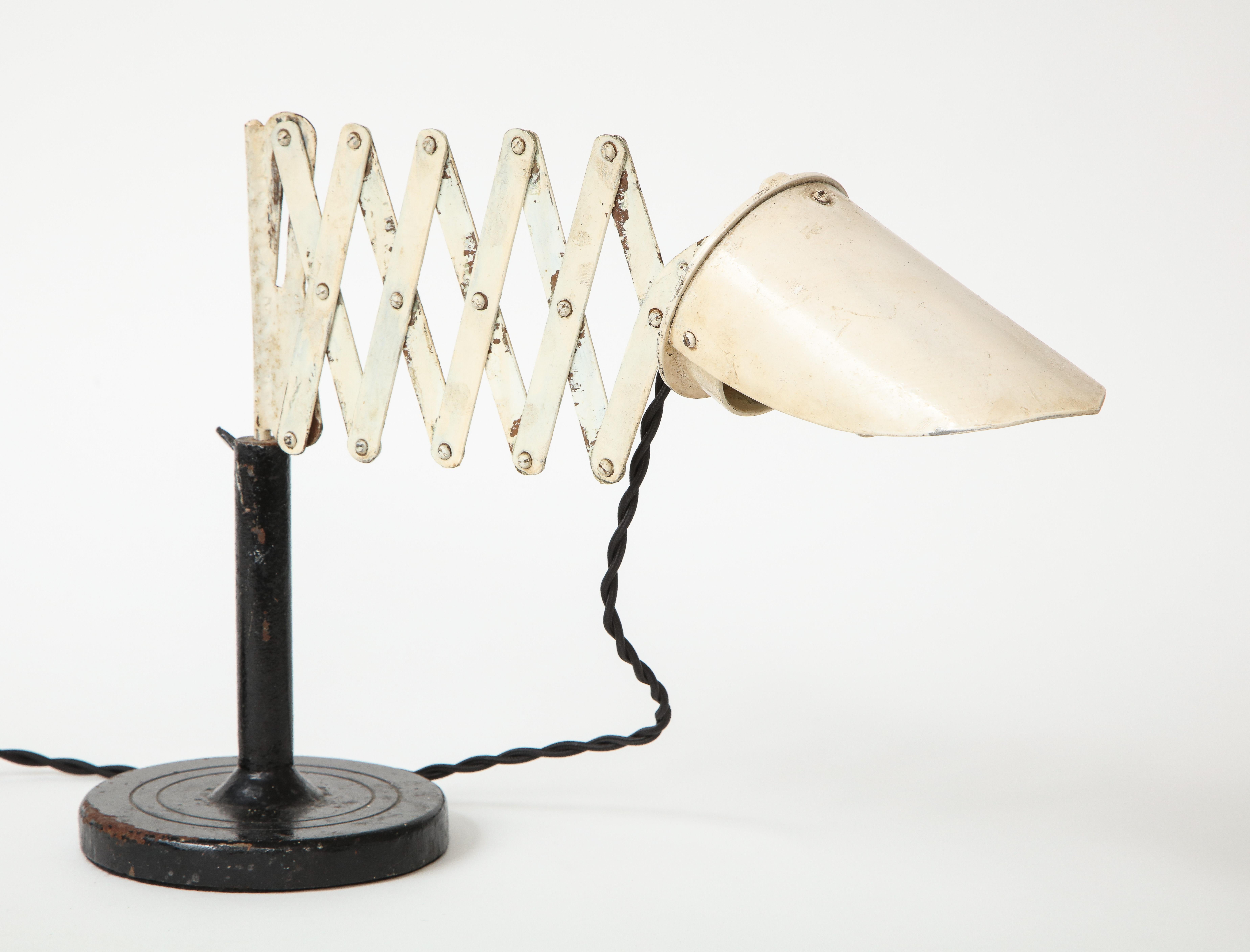 Vintage Industrial Metal Scissor Lamp, circa 20th Century 2