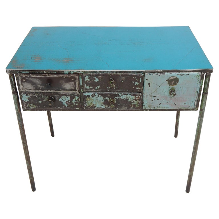 Vintage Industrial Metal Side Table, 1960s For Sale at 1stDibs