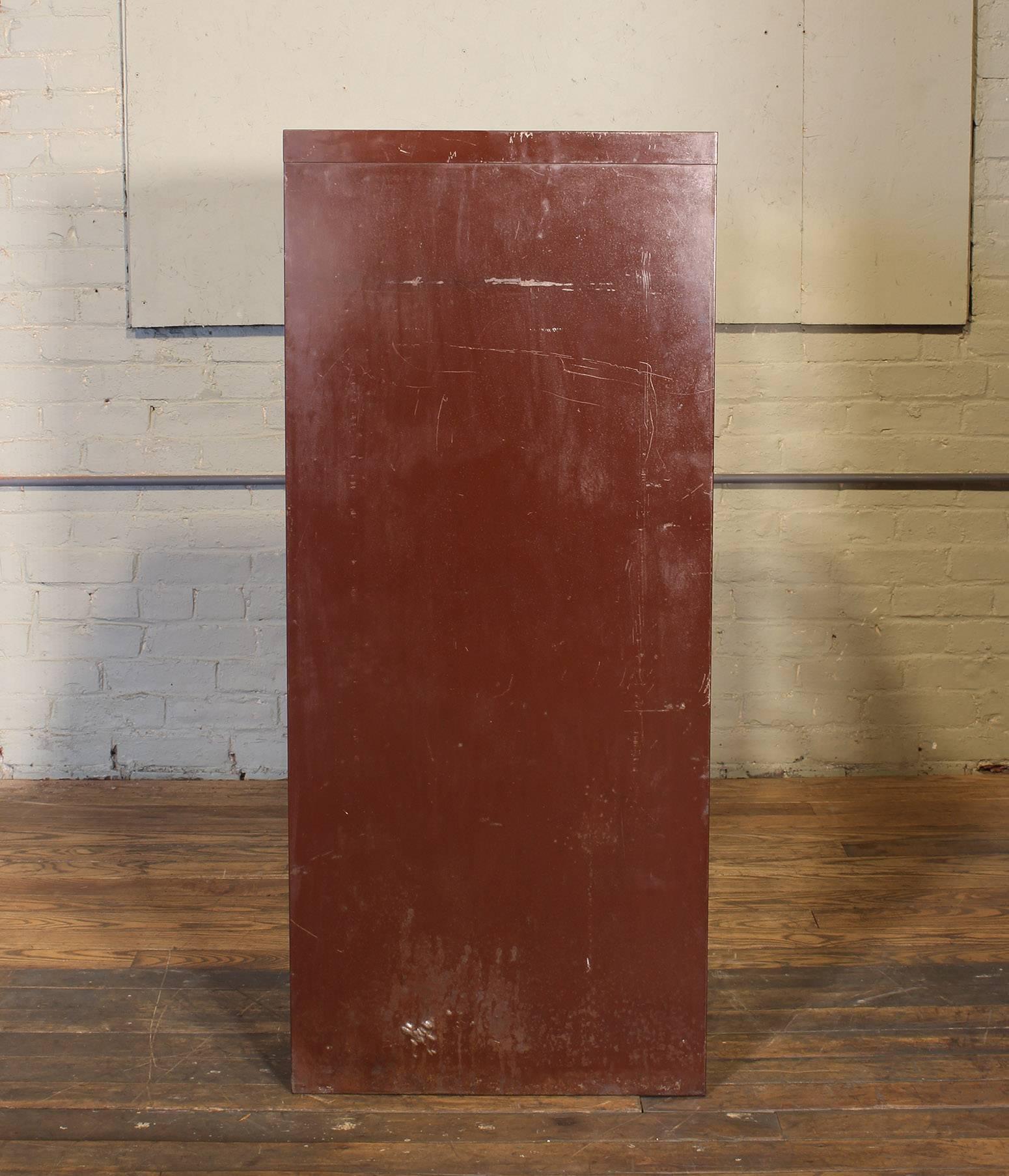 Vintage Industrial Metal Storage Cabinet with Glass Drawers 4