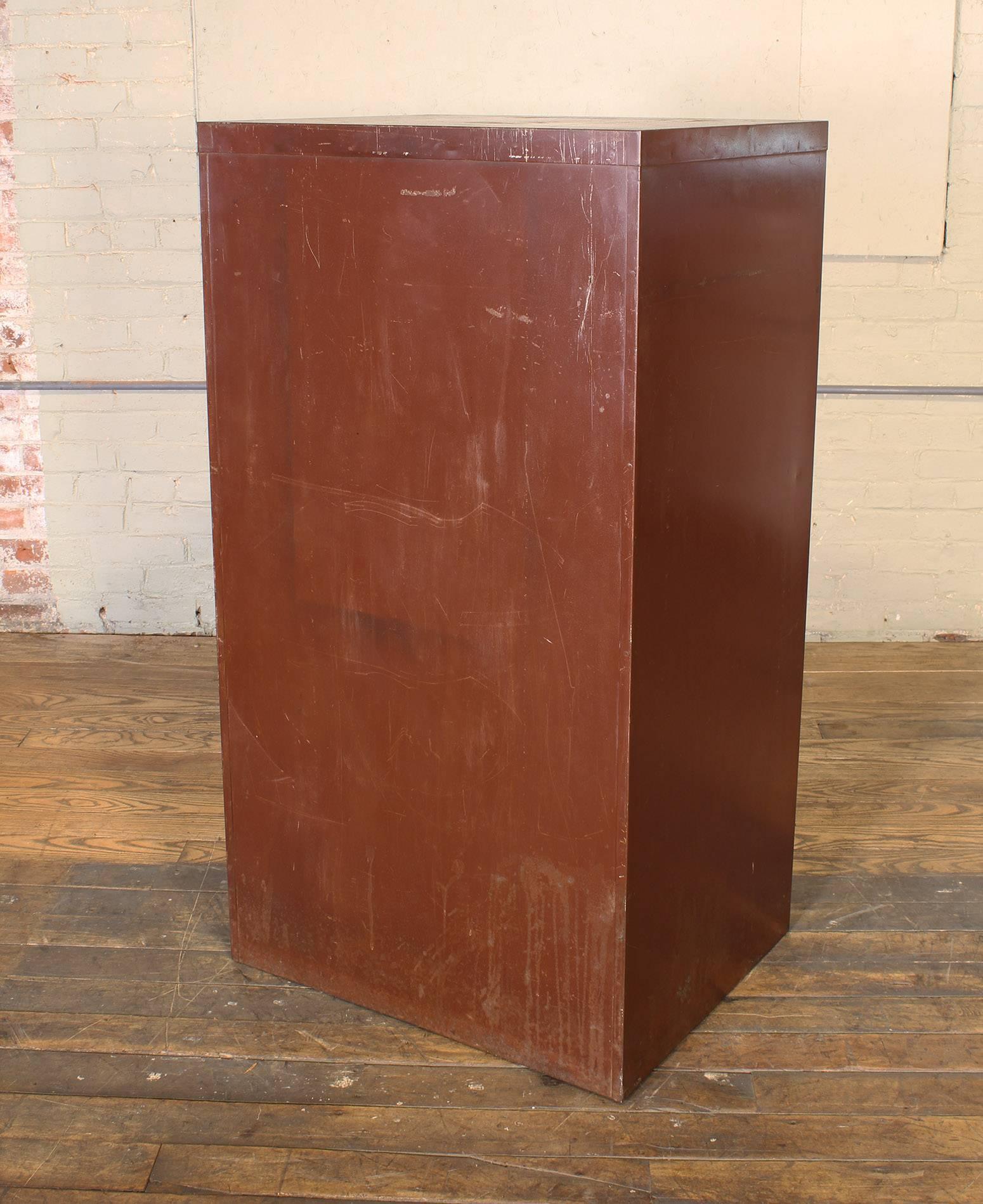 Vintage Industrial Metal Storage Cabinet with Glass Drawers 11