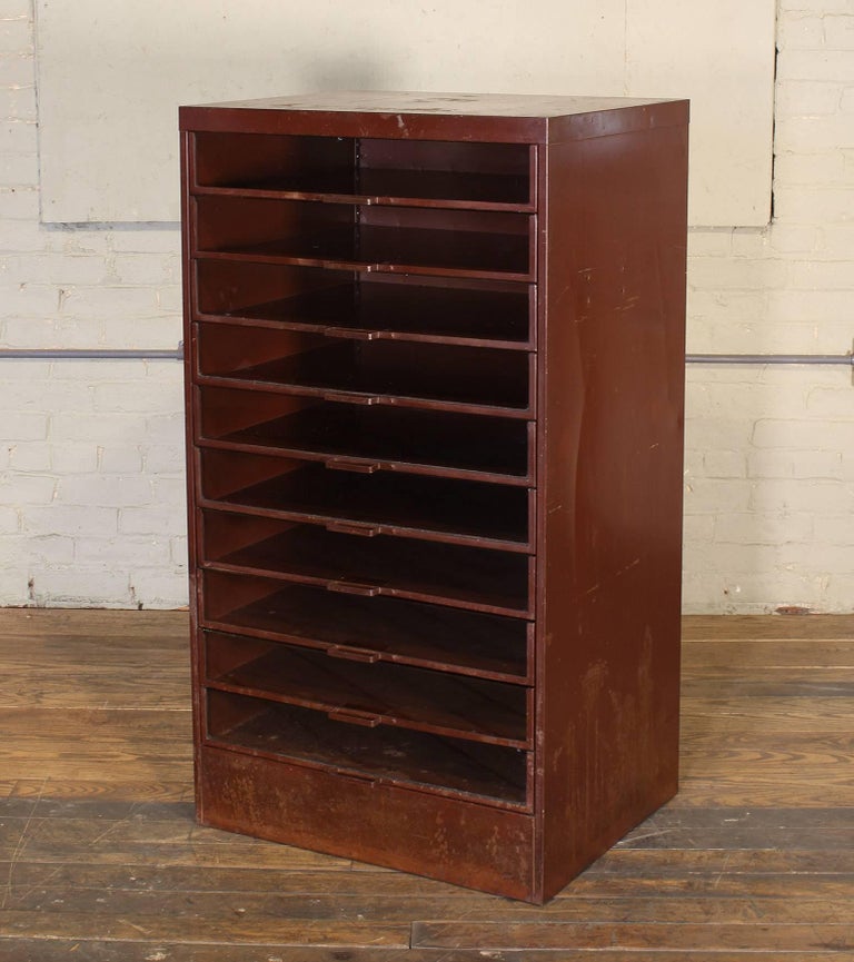 Vintage Industrial Metal Storage Cabinet with Glass ...
